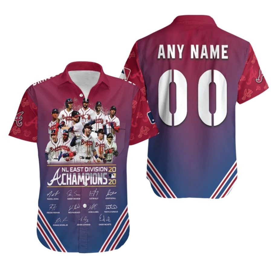 Atlanta Braves NL East Division Champions Great Player Signature 3D Designed Allover Gift With Custom Name Number For Braves Fans Hawaiian Shirt - MLB 1