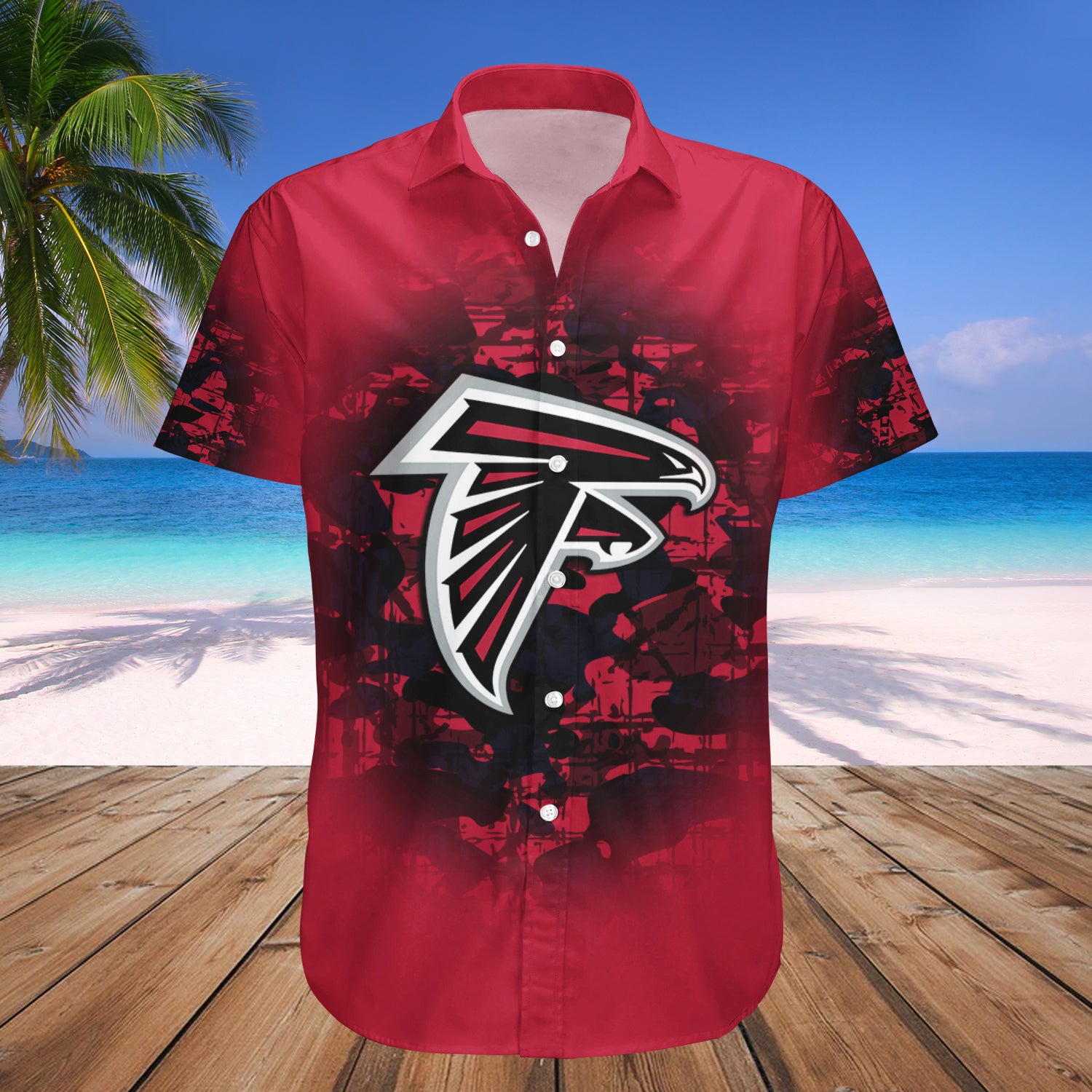 Atlanta Falcons Hawaiian Shirt Set Camouflage Vintage - NFL 1
