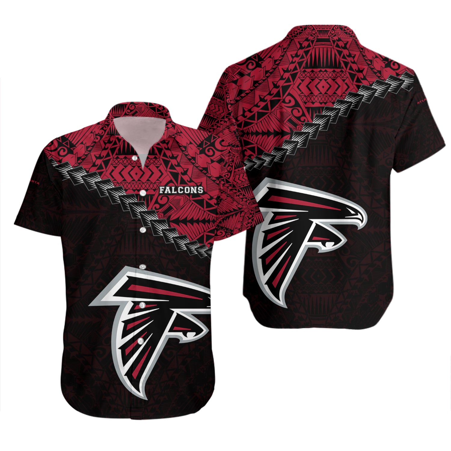 Atlanta Falcons Hawaiian Shirt Set Grunge Polynesian Tattoo - NFL 2