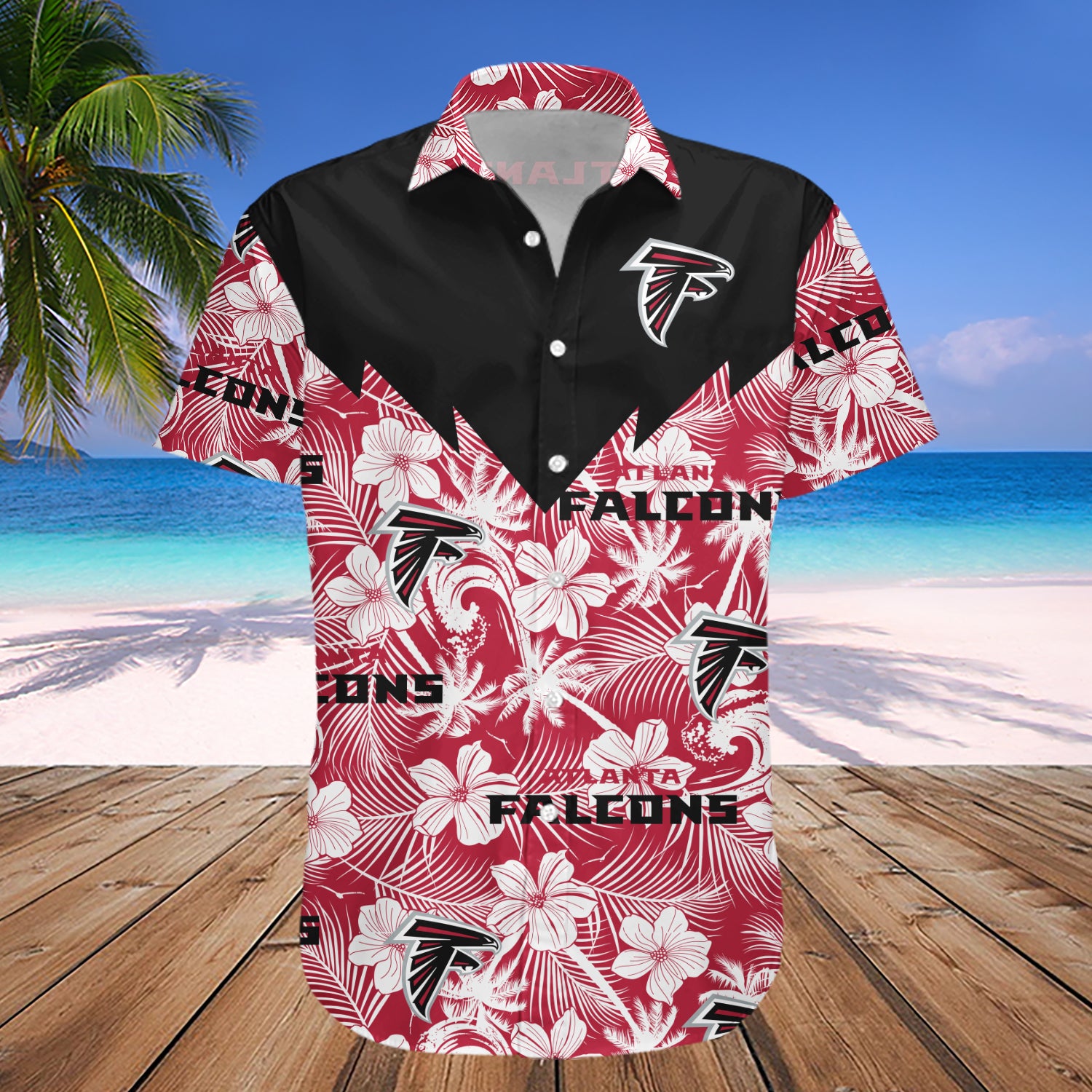 Atlanta Falcons Hawaiian Shirt Set Tropical Seamless- NFL 1