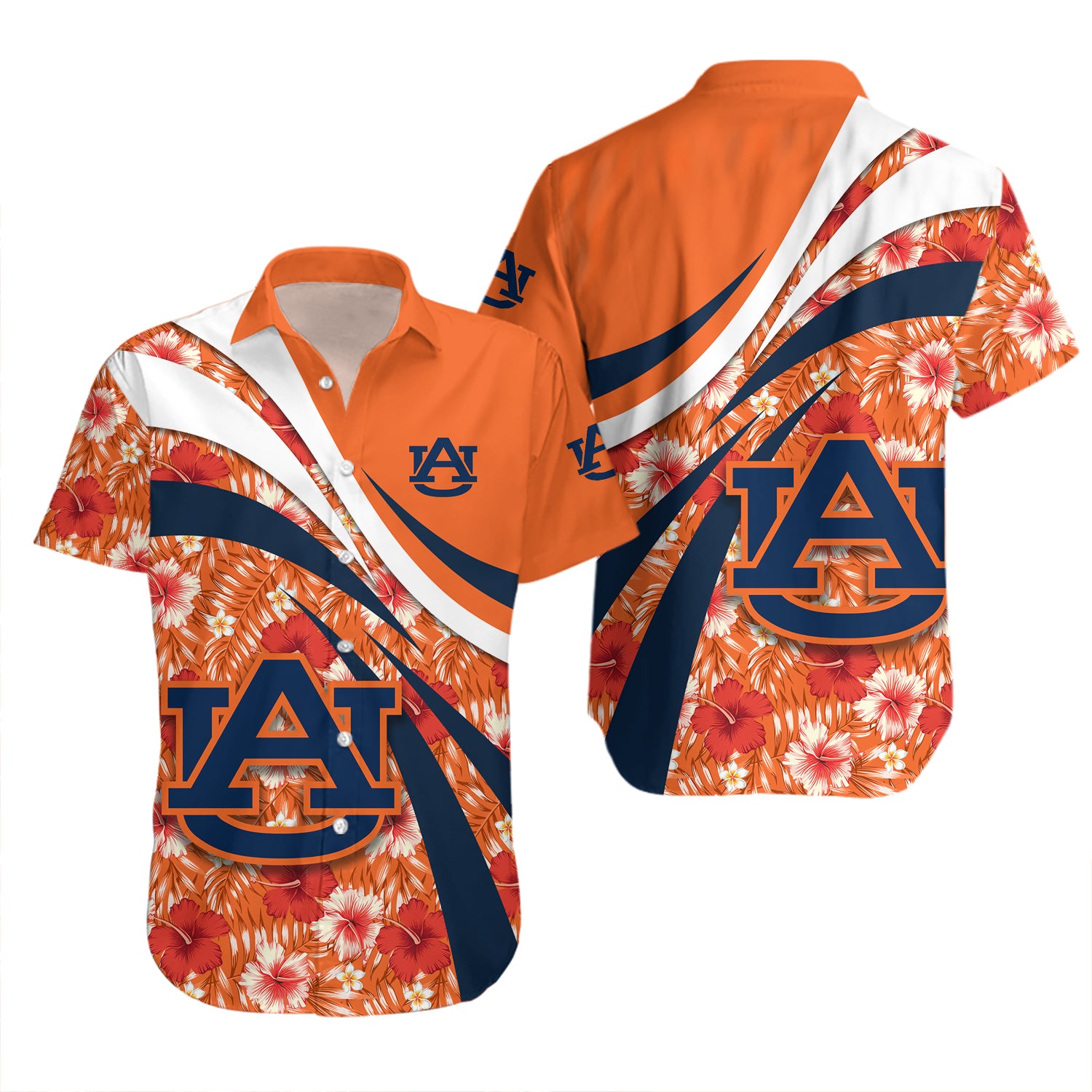 Auburn Tigers Hawaiian Shirt Set Hibiscus Sport Style 2