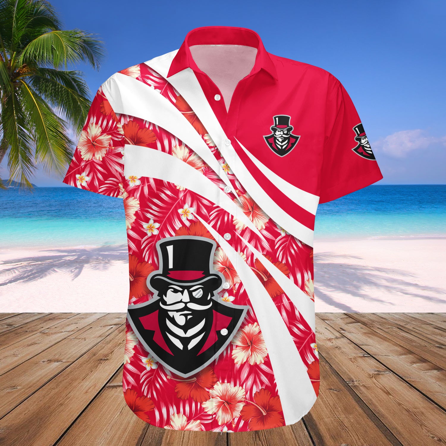 Austin Peay Governors Hawaiian Shirt Set Hibiscus Sport Style 1