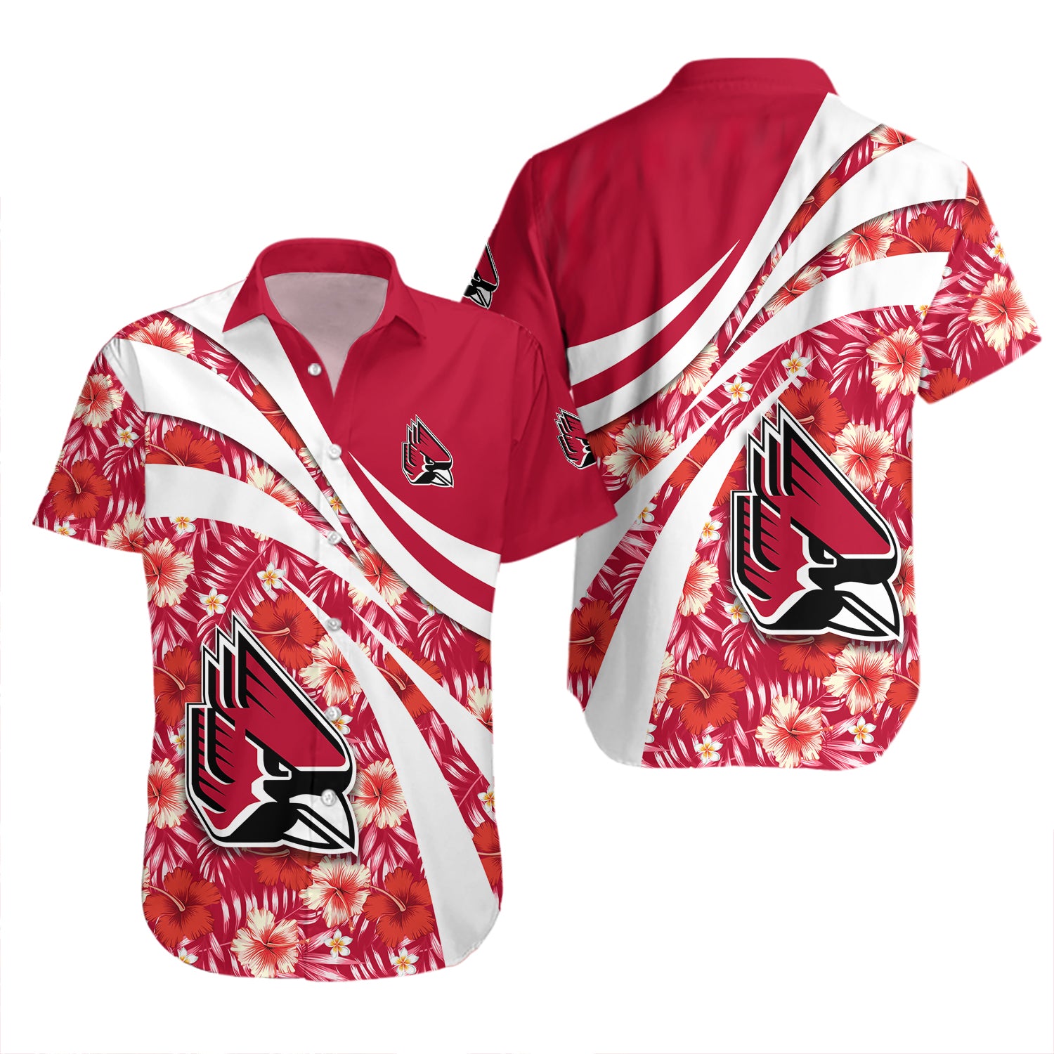 Ball State Cardinals Hawaiian Shirt Set Hibiscus Sport Style 2
