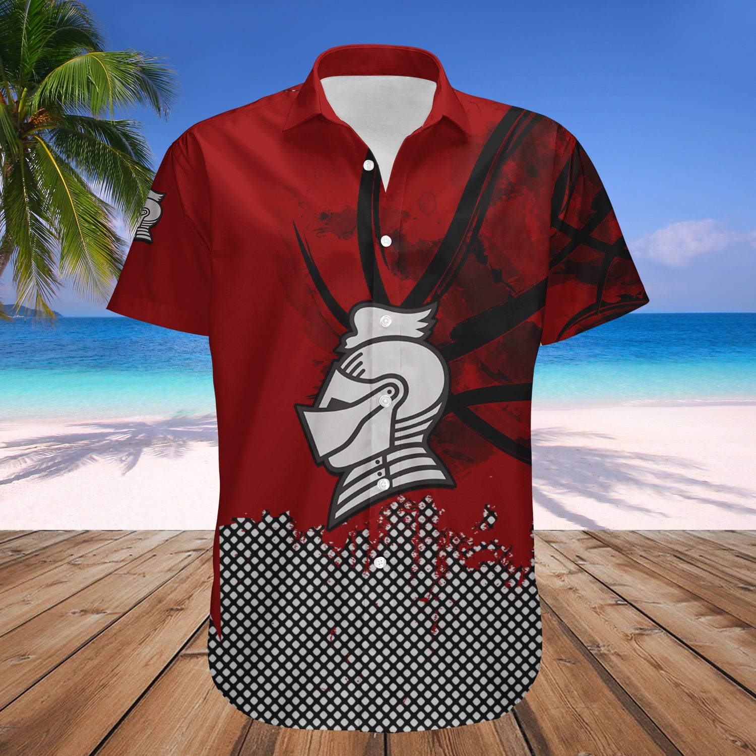 Bellarmine Knights Hawaiian Shirt Set Basketball Net Grunge Pattern 1