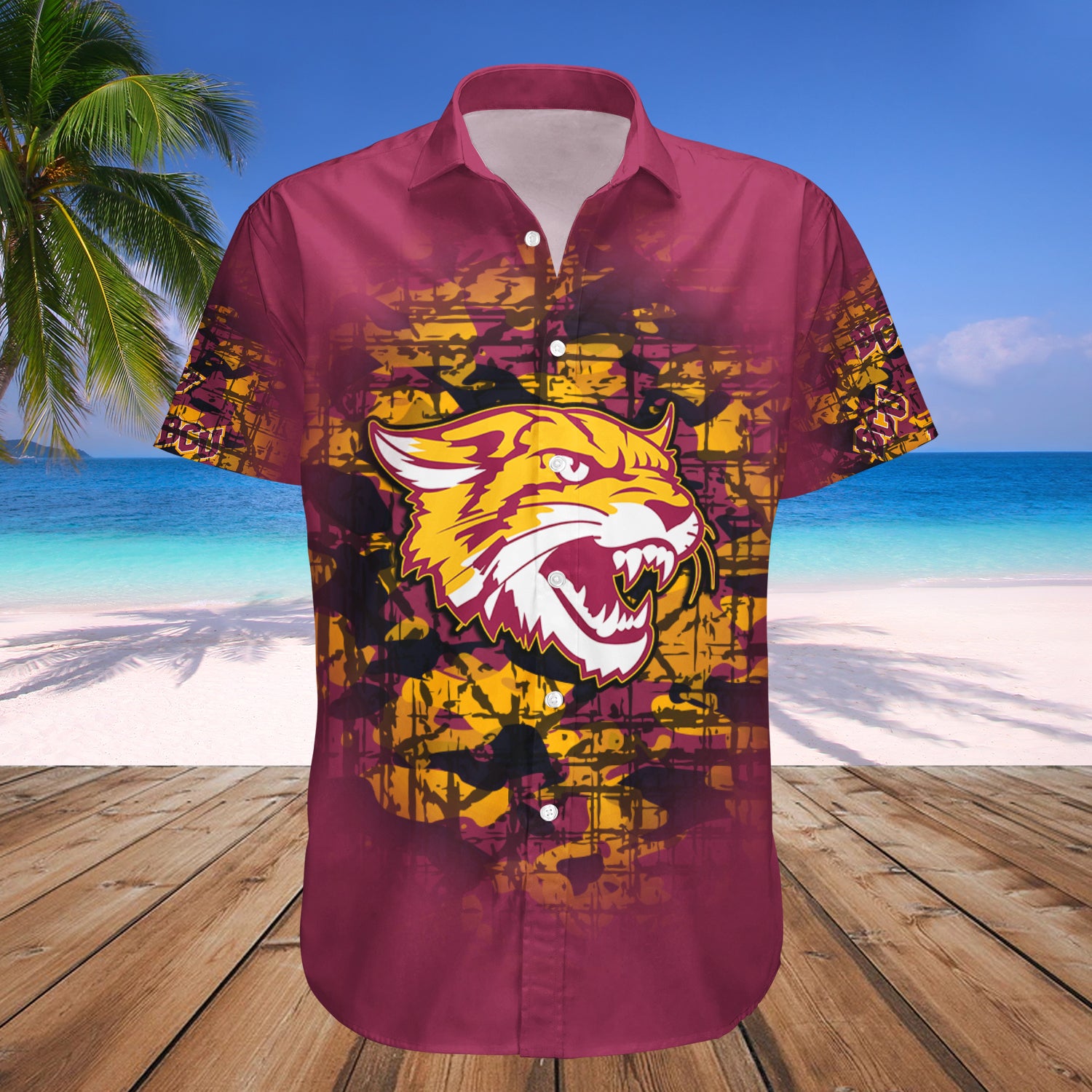 Bethune-Cookman Wildcats Hawaiian Shirt Set Camouflage Vintage 1