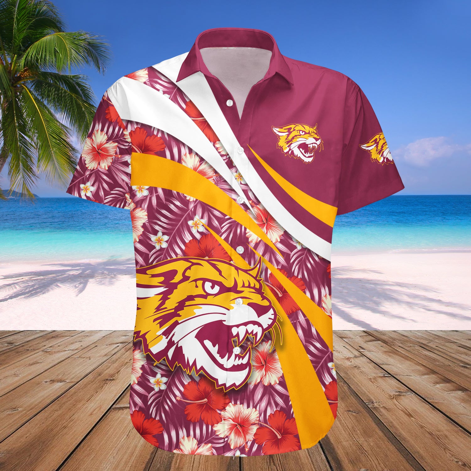Bethune-Cookman Wildcats Hawaiian Shirt Set Hibiscus Sport Style 1