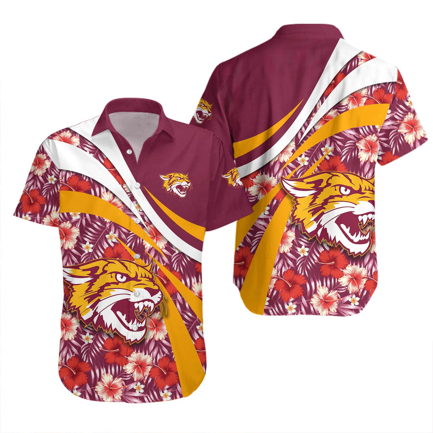 Bethune-Cookman Wildcats Hawaiian Shirt Set Hibiscus Sport Style 2