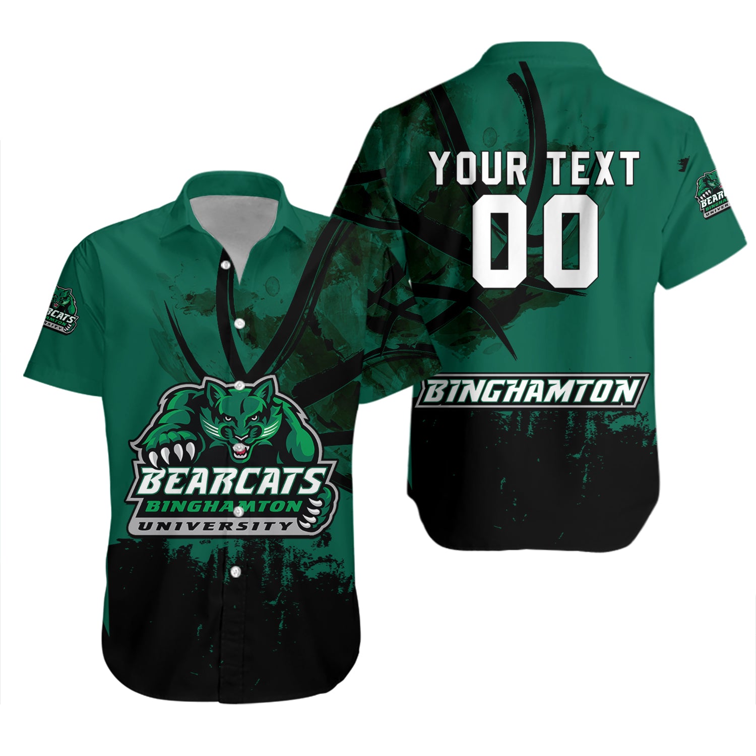 Binghamton Bearcats Hawaiian Shirt Set Basketball Net Grunge Pattern 2