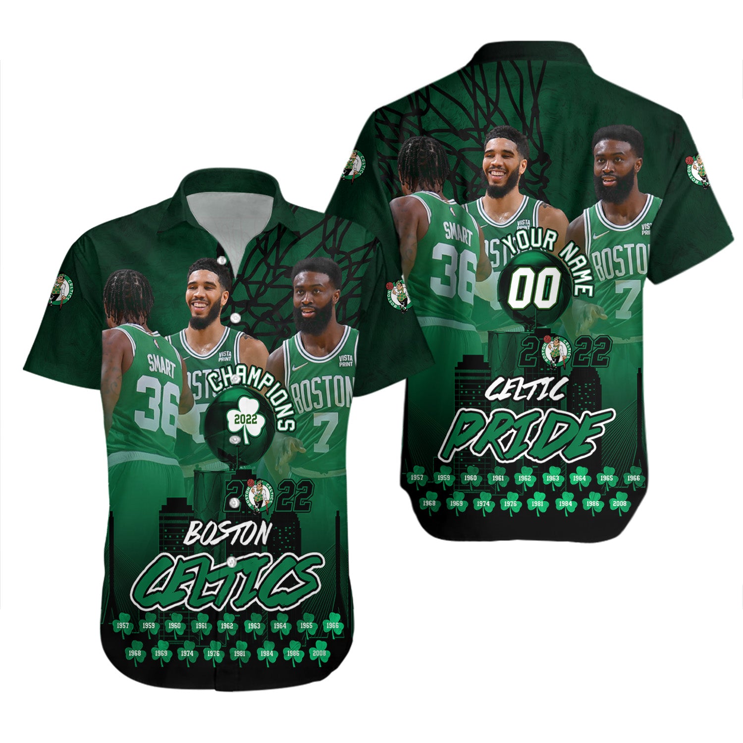 Boston Celtics Hawaiian Shirt Set Personalized Celtic Pride Players 2022 Champions - NBA 2