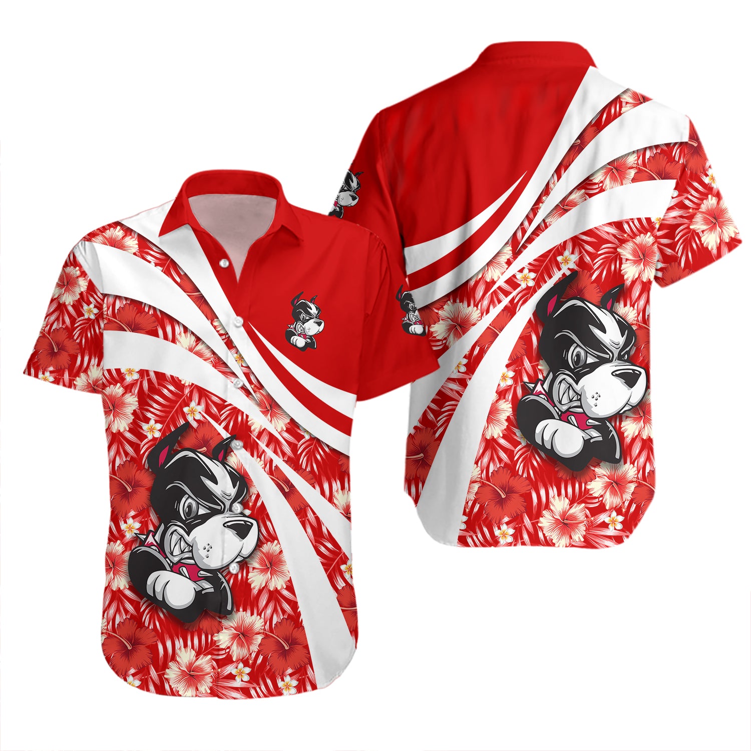 Boston University Terriers Hawaiian Shirt Set Hibiscus Sport Style 2
