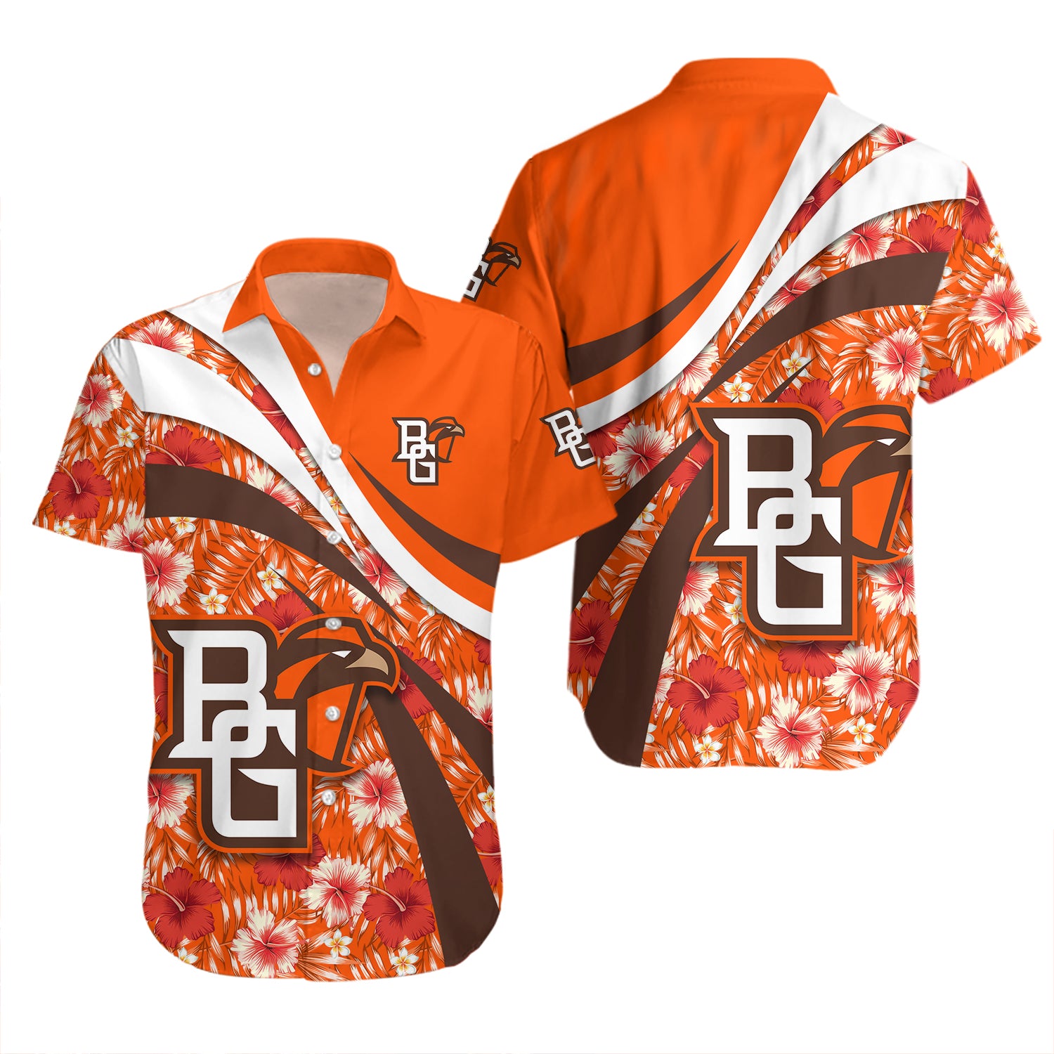 Bowling Green Falcons Hawaiian Shirt Set Hibiscus Sport Style 2