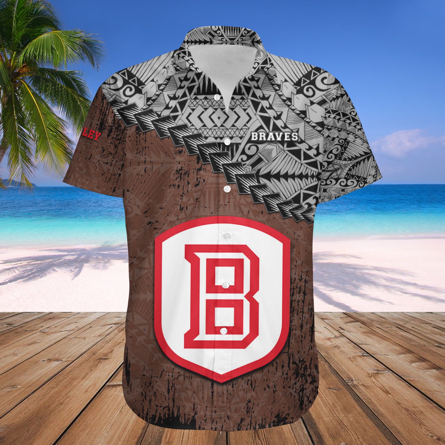 Bradley Braves Hawaiian Shirt Set Grunge Polynesian Tattoo 1