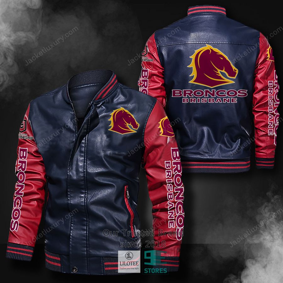 Brisbane Broncos 2D Flying Leather Jacket - Meteew