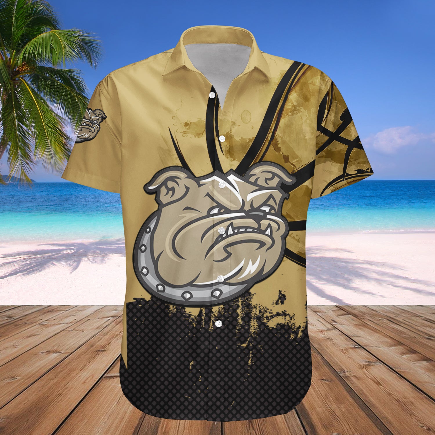 Bryant Bulldogs Hawaiian Shirt Set Basketball Net Grunge Pattern 1