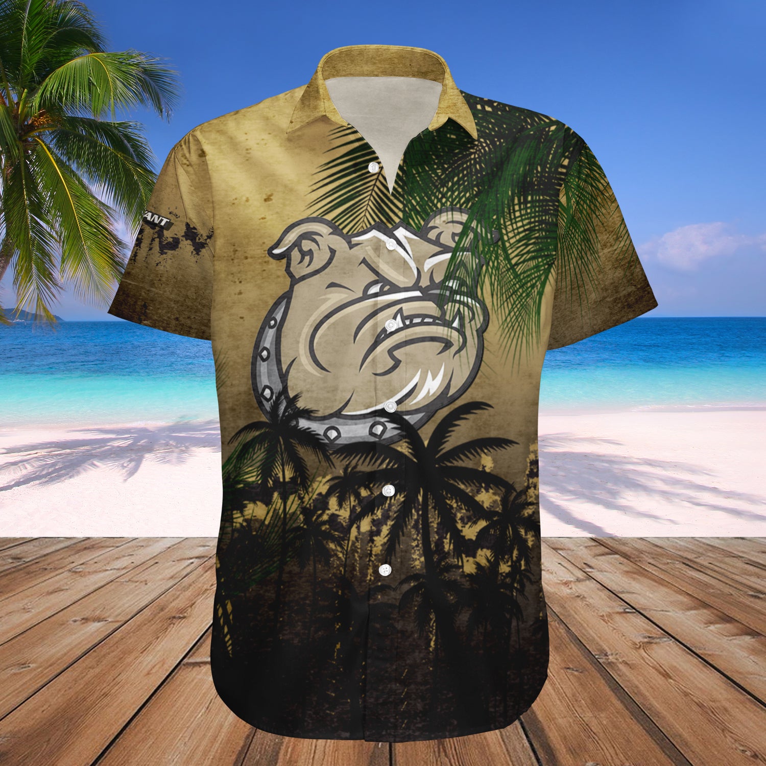 Bryant Bulldogs Hawaiian Shirt Set Coconut Tree Tropical Grunge 1