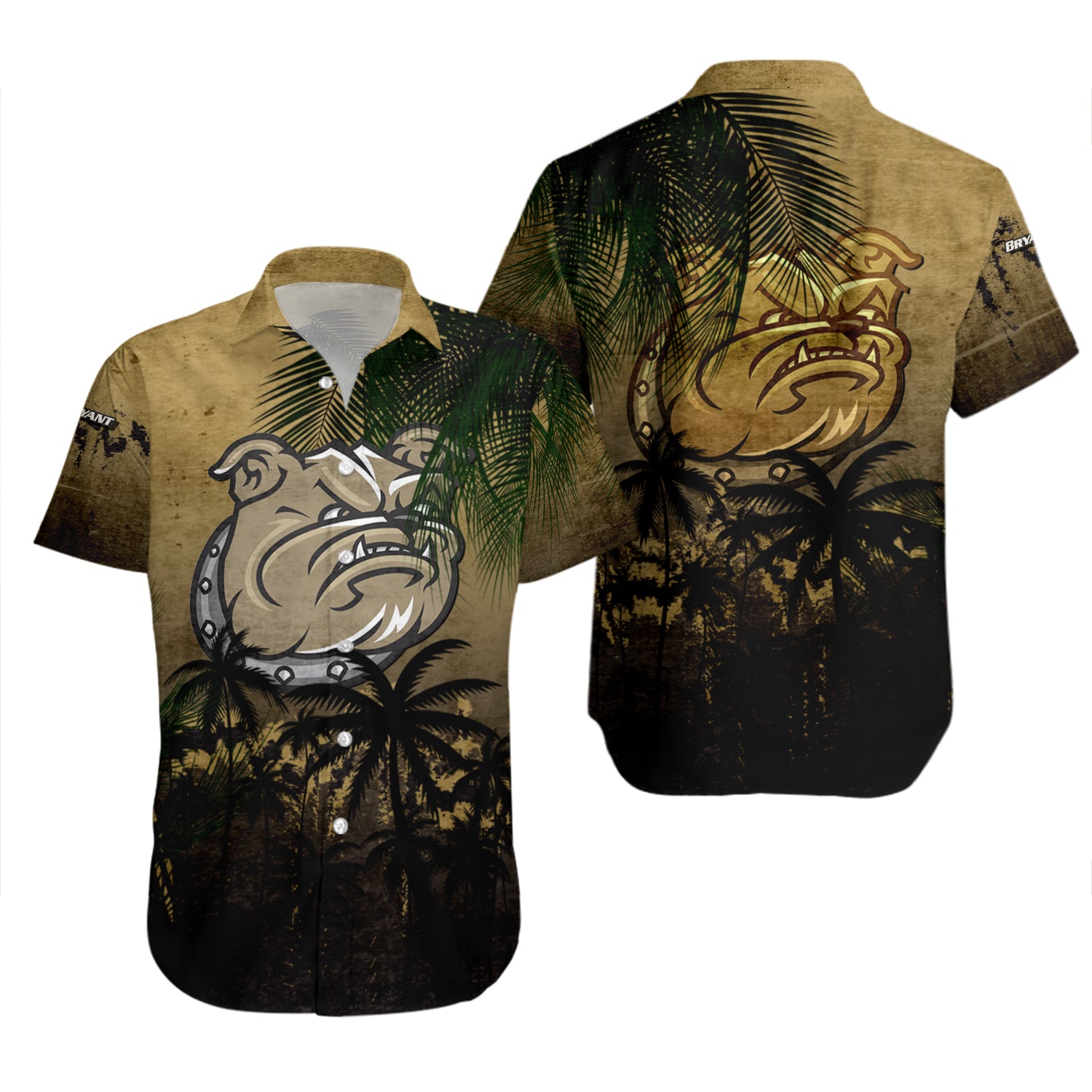 Bryant Bulldogs Hawaiian Shirt Set Coconut Tree Tropical Grunge 2