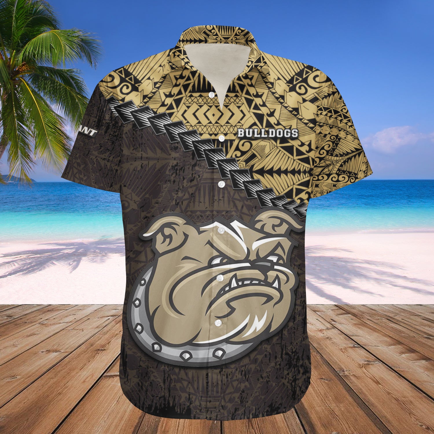 Bryant Bulldogs Hawaiian Shirt Set Grunge Polynesian Tattoo 1