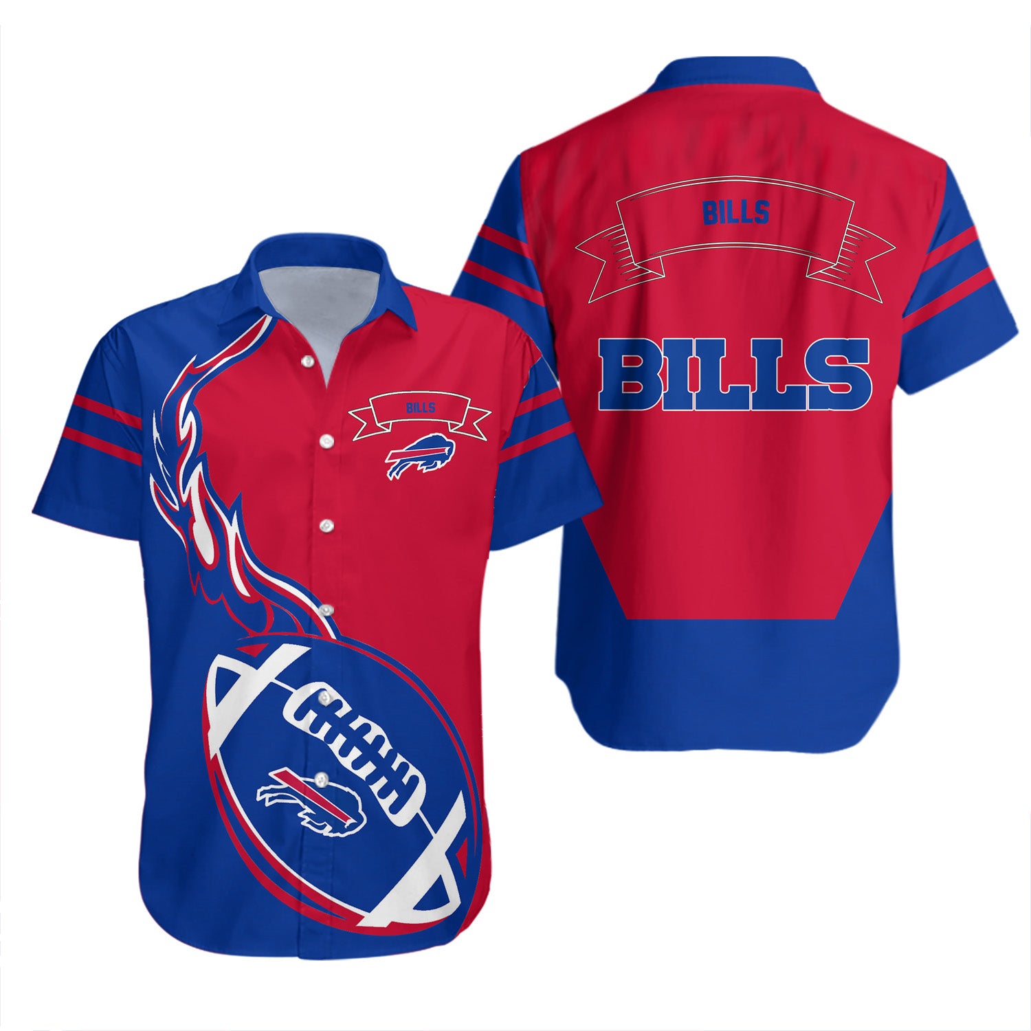 Buffalo Bills Hawaiian Shirt Set Flame Ball - NFL 2