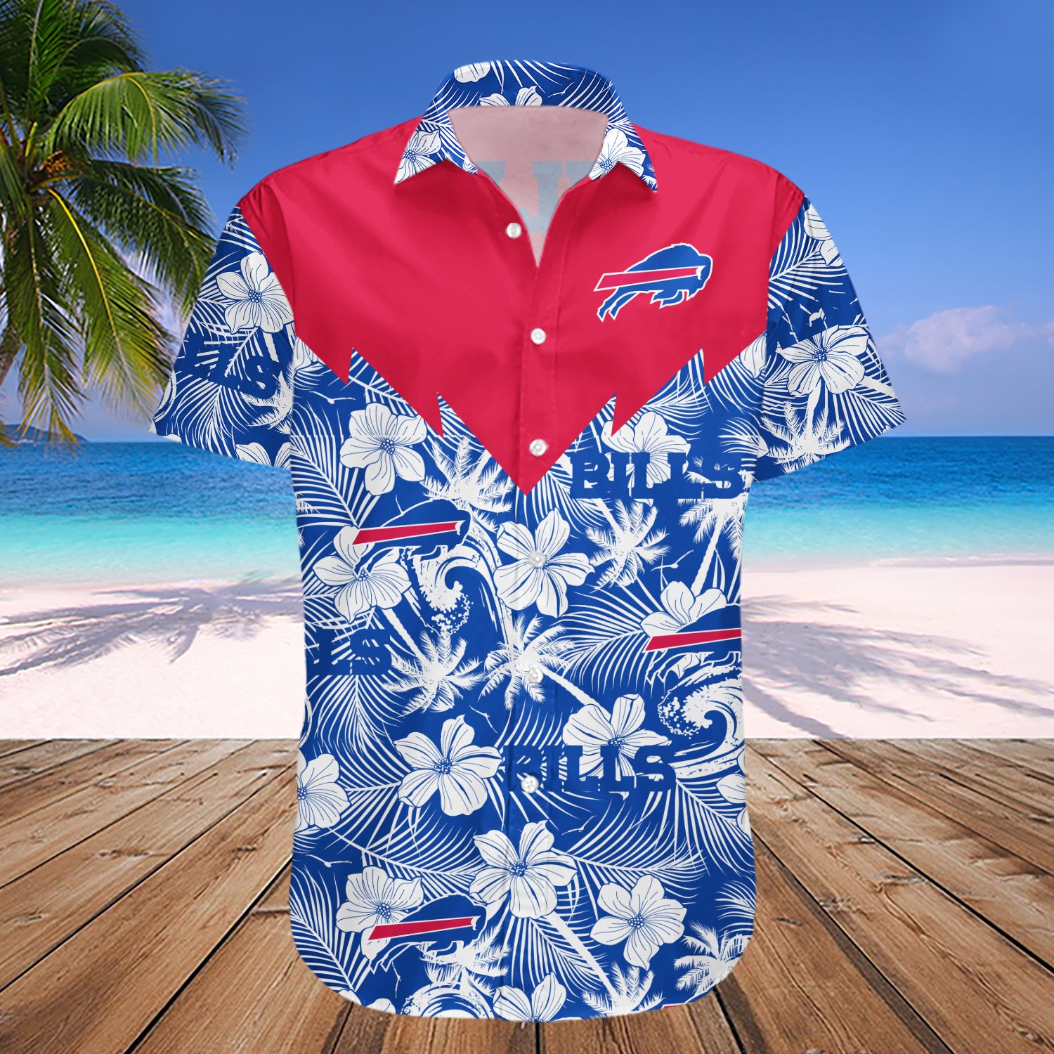 Buffalo Bills Hawaiian Shirt Set Tropical Seamless- NFL 1