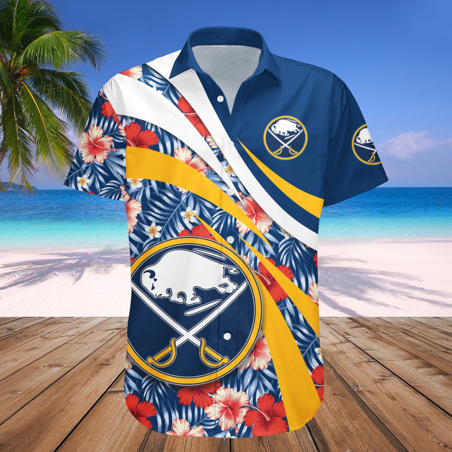 Buffalo Sabres Hawaiian Shirt Set Hibiscus Sport Style - NHL 1