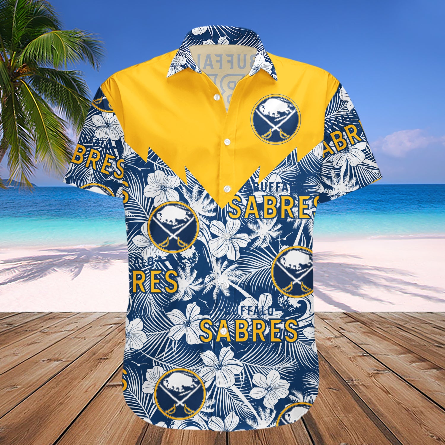 Buffalo Sabres Hawaiian Shirt Set Tropical Seamless- NHL 1