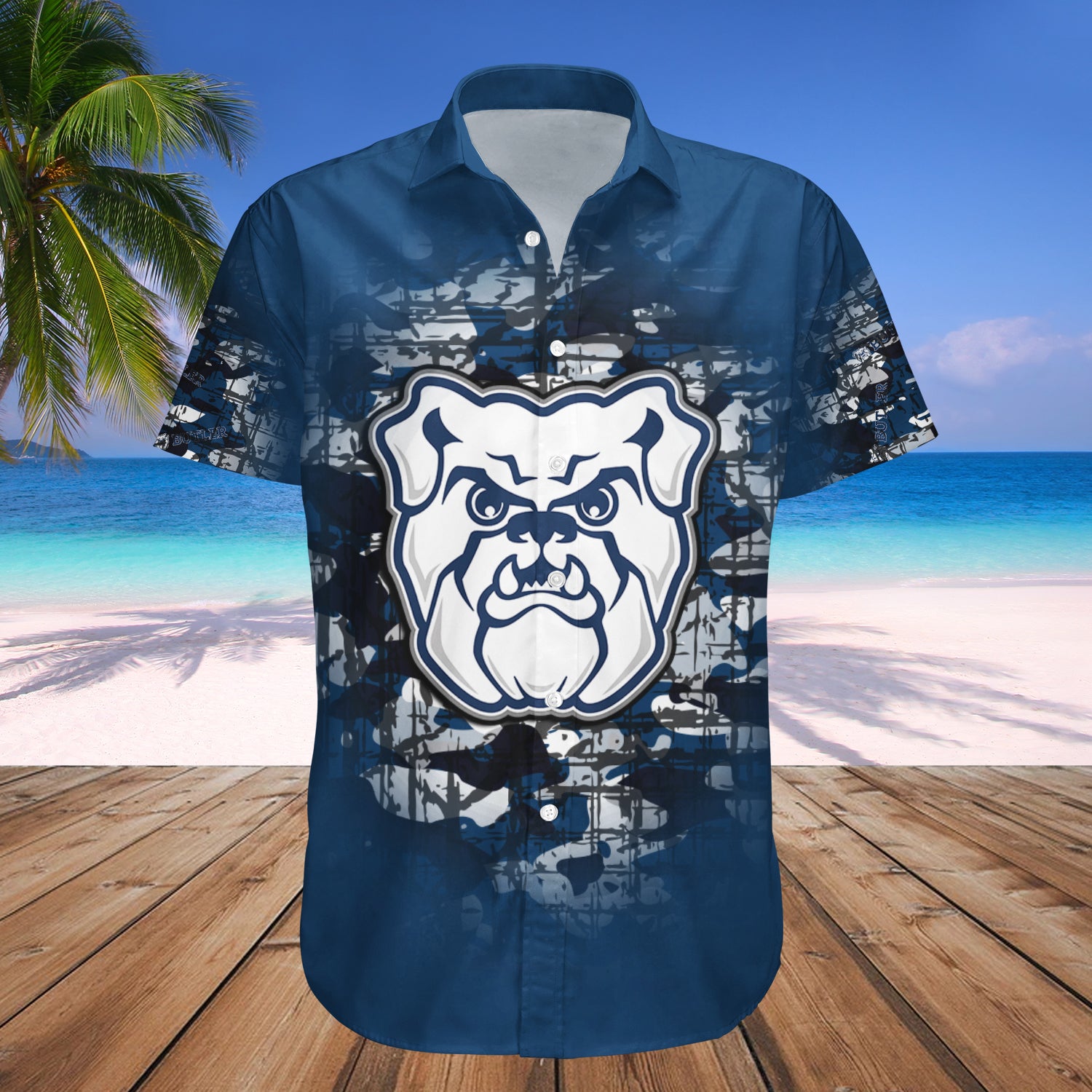 Butler Bulldogs Hawaiian Shirt Set Camouflage Vintage 1