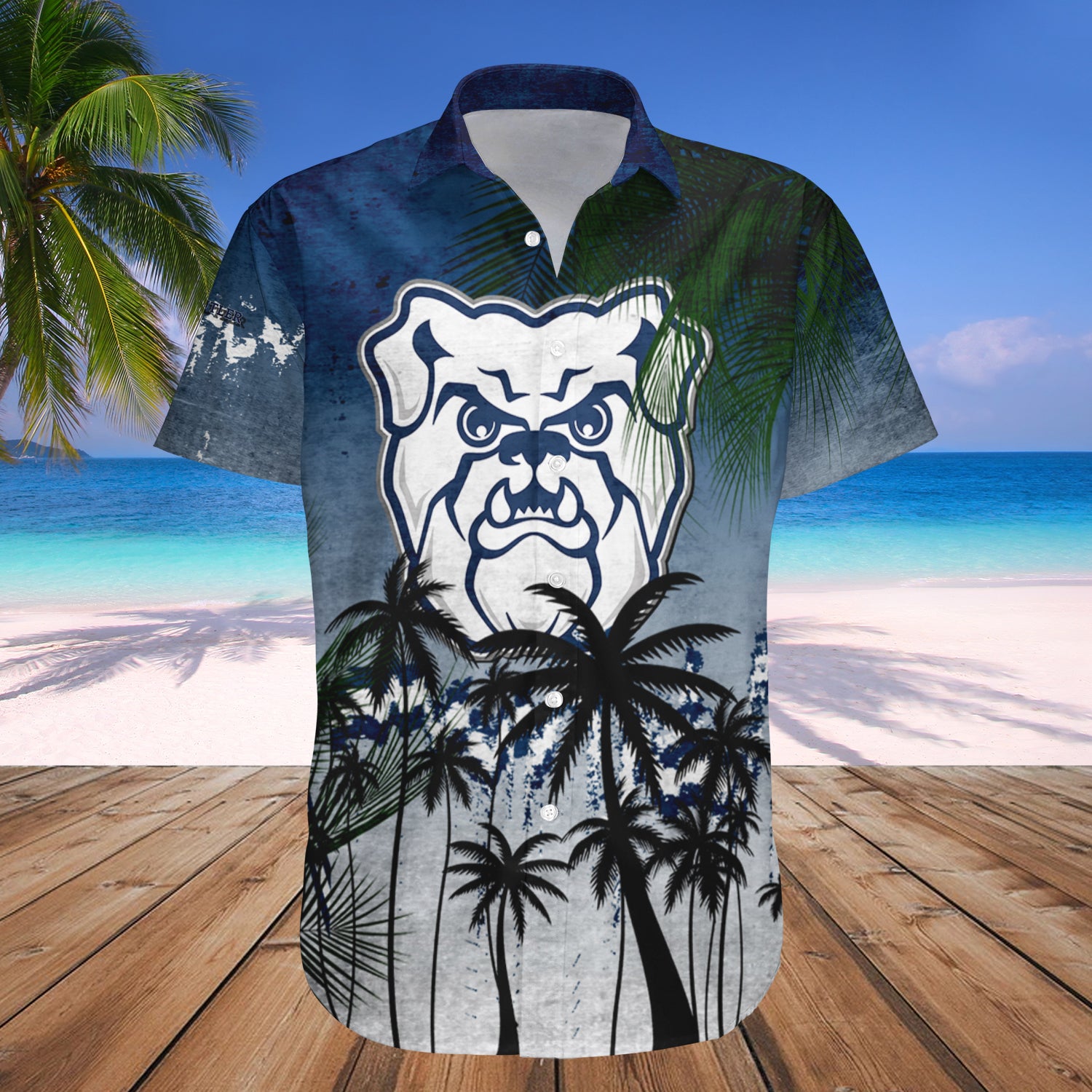 Butler Bulldogs Hawaiian Shirt Set Coconut Tree Tropical Grunge 1