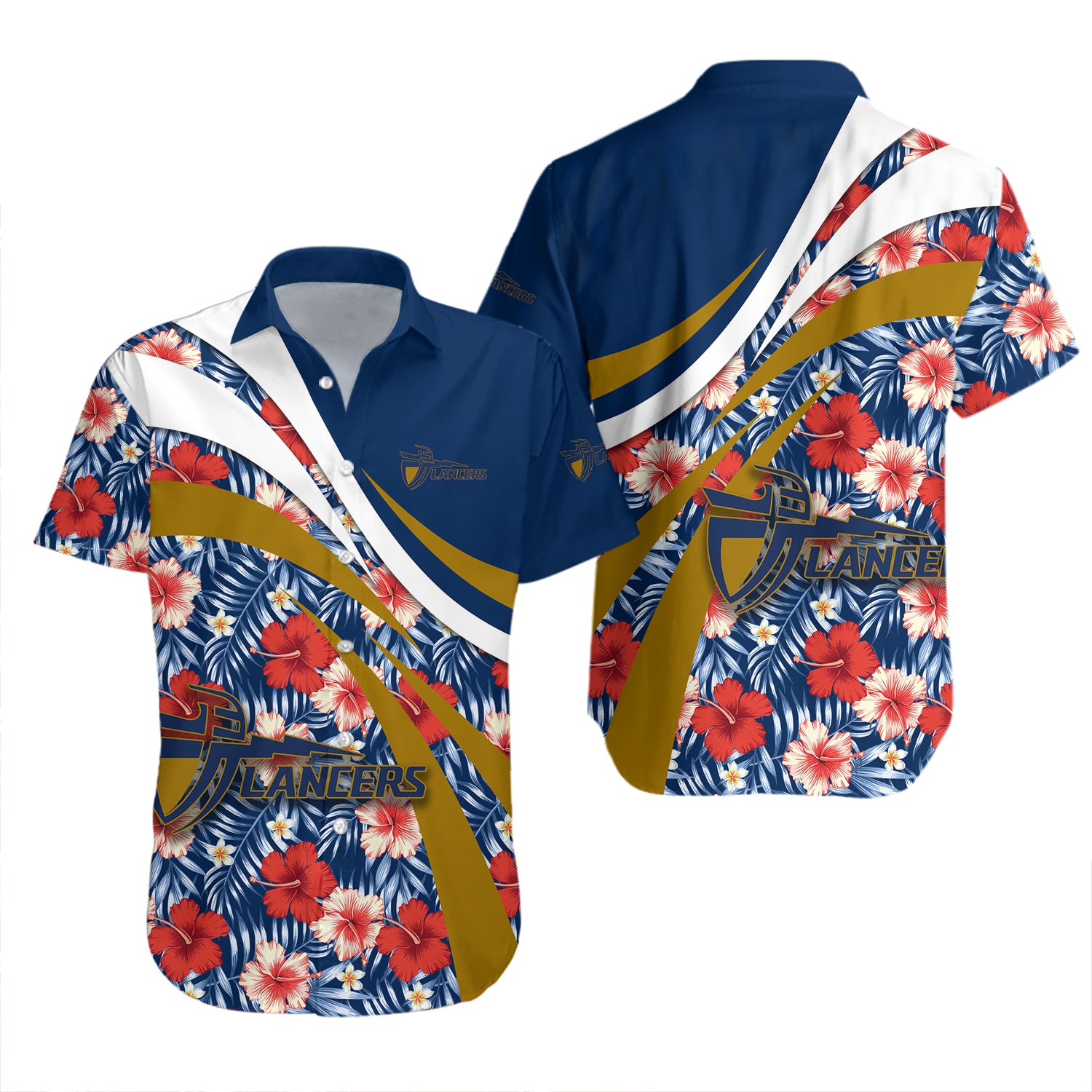California Baptist Lancers Hawaiian Shirt Set Hibiscus Sport Style 2