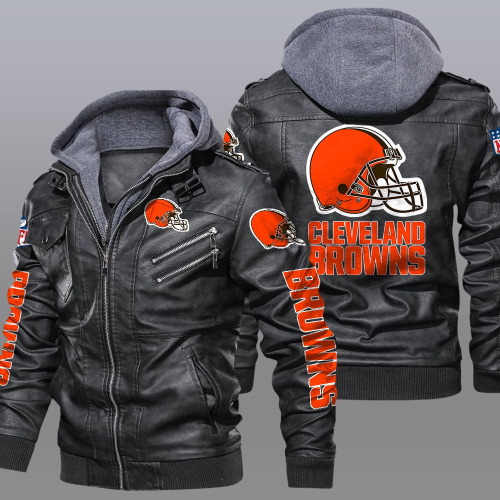 Cleveland Browns 2D Leather Jacket - Meteew