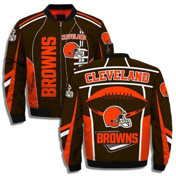 Cleveland Browns Bomber Jacket Printful 3D W105 - Meteew