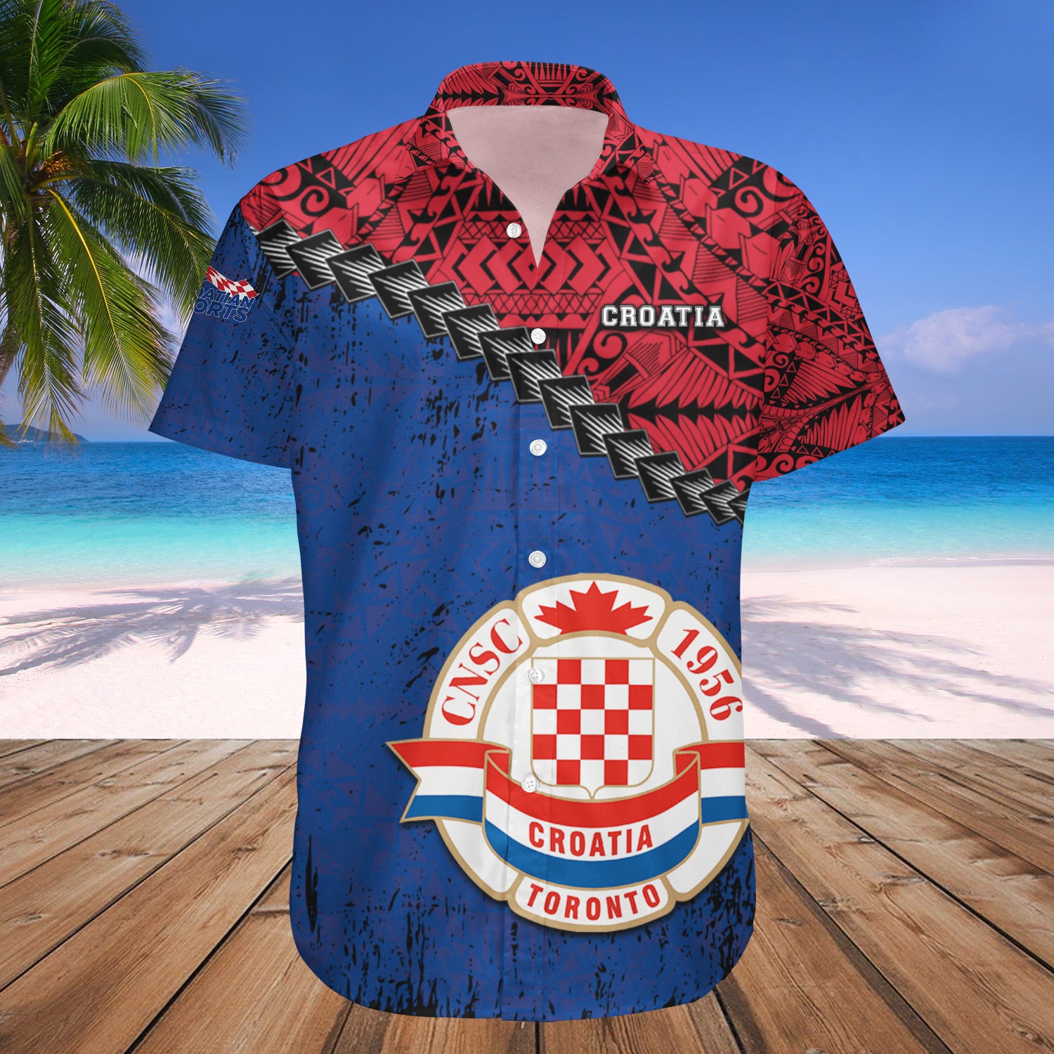 C.N.S.C. Toronto Croatia Hawaiian Shirt Set Grunge Polynesian Tattoo - CA SOCCER 1