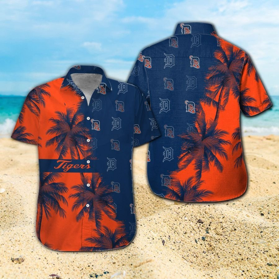 Detroit Tigers Short Sleeve Button Up Tropical Aloha Hawaiian Shirt Set ...