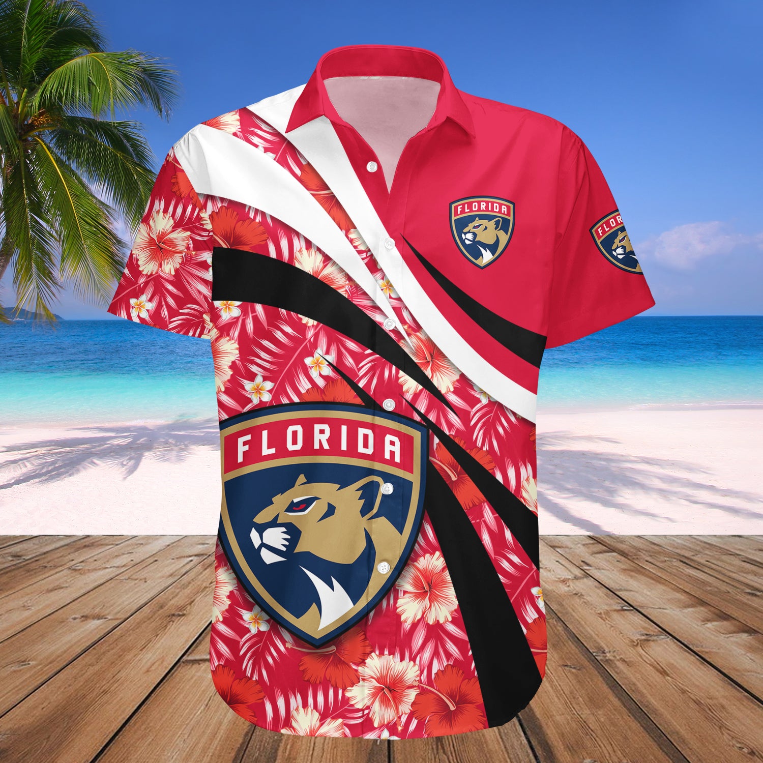 Florida Panthers Hawaiian Shirt Set Hibiscus Sport Style - NHL - Meteew