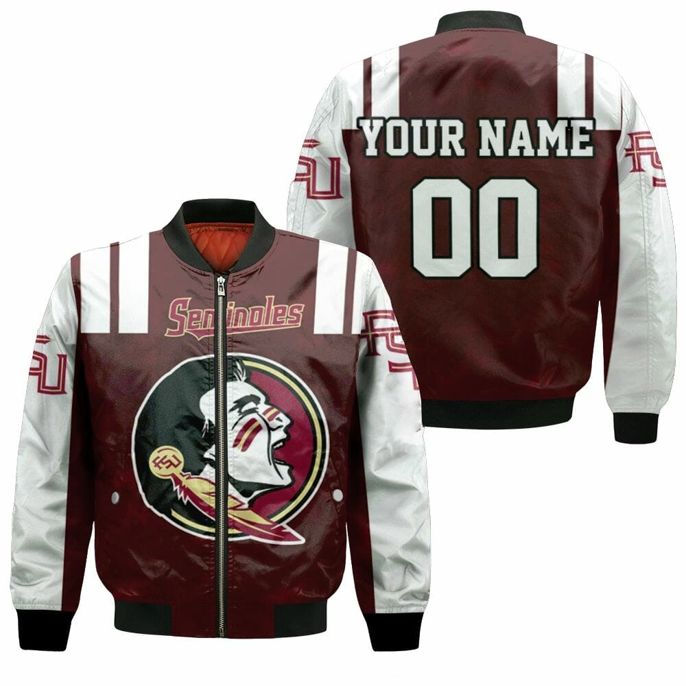 Florida State Seminoles Name Personalized Number Garnet White Bomber ...