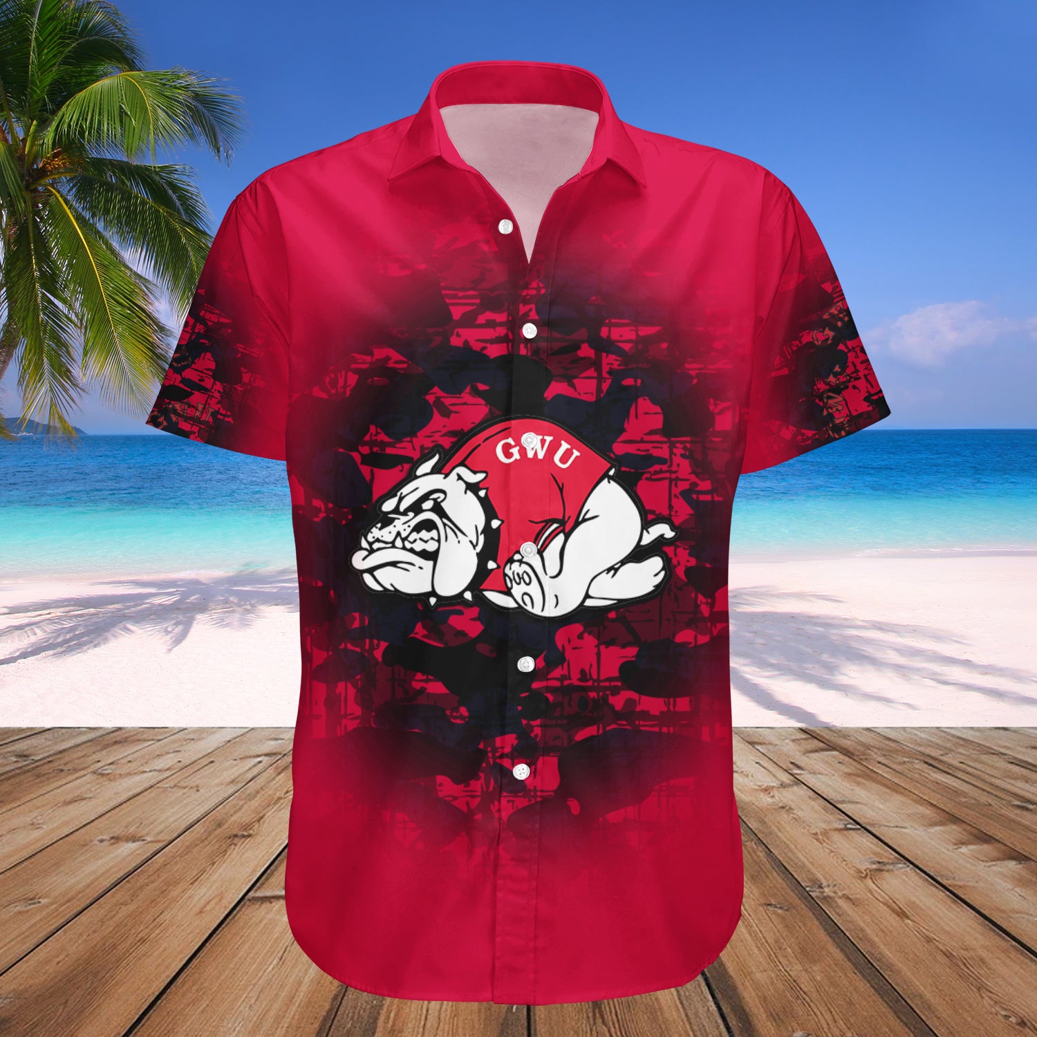 Gardner-Webb Runnin’ Bulldogs Hawaiian Shirt Set Camouflage Vintage 1