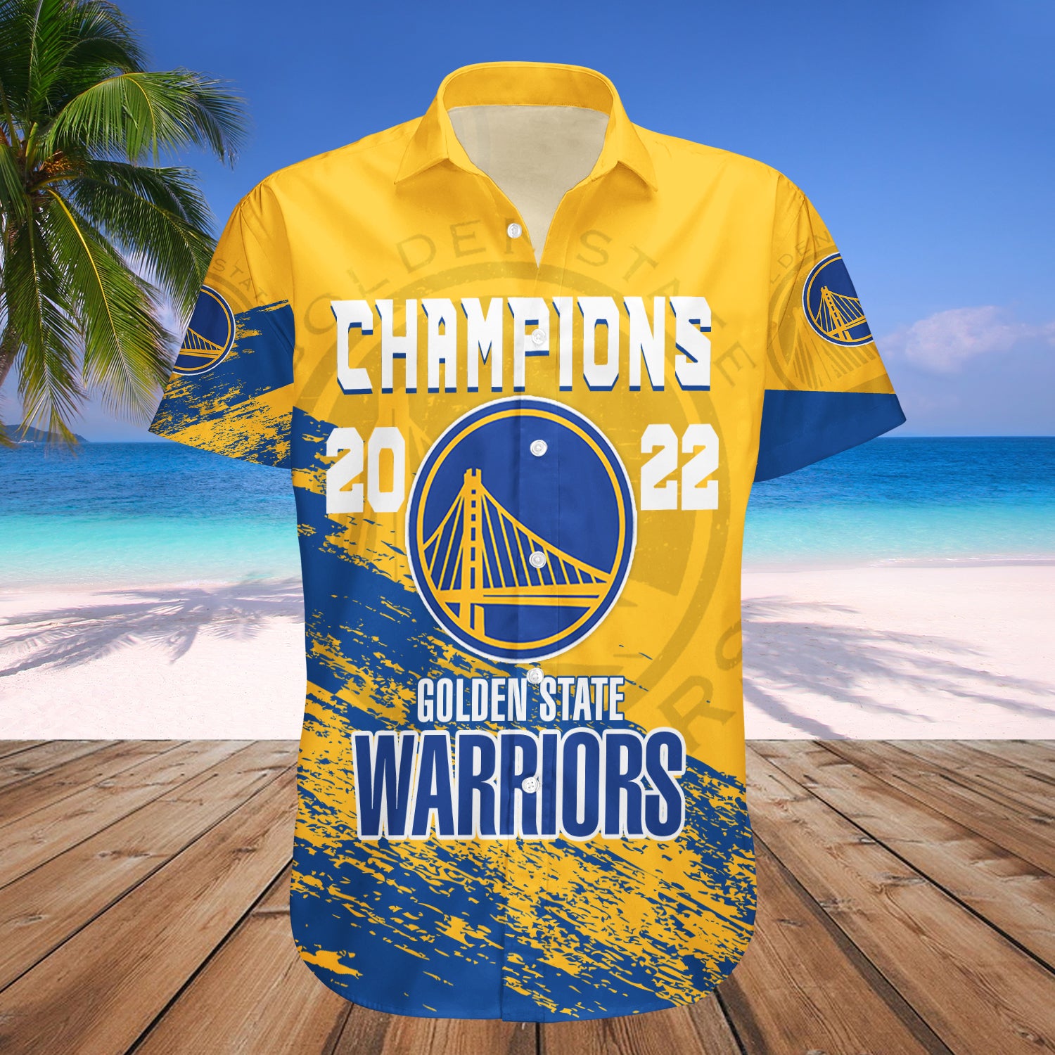 Golden State Warriors Champions 2022 Hawaiian Shirt Grunge Style Hot Trending - NBA 1