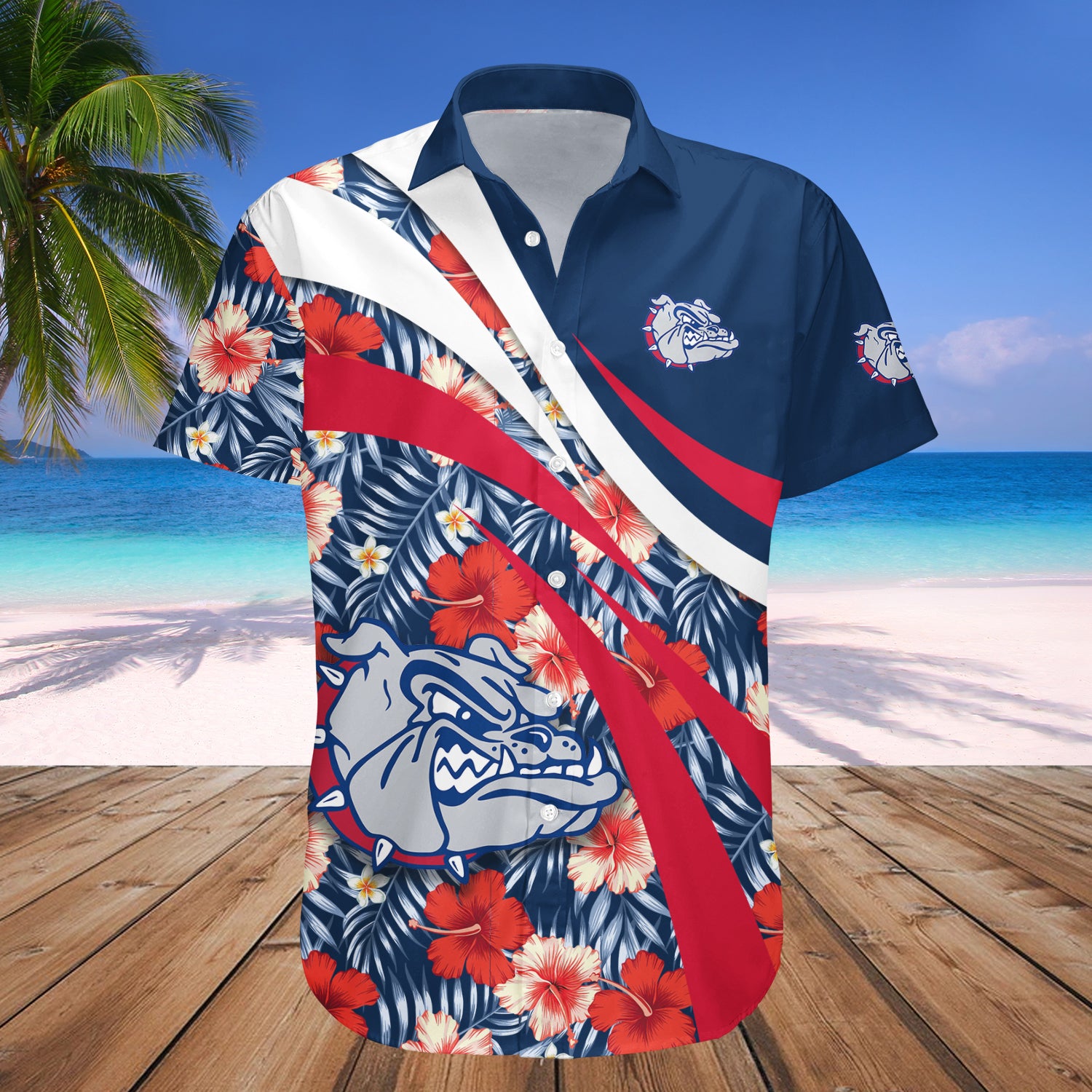 Gonzaga Bulldogs Hawaiian Shirt Set Hibiscus Sport Style 1