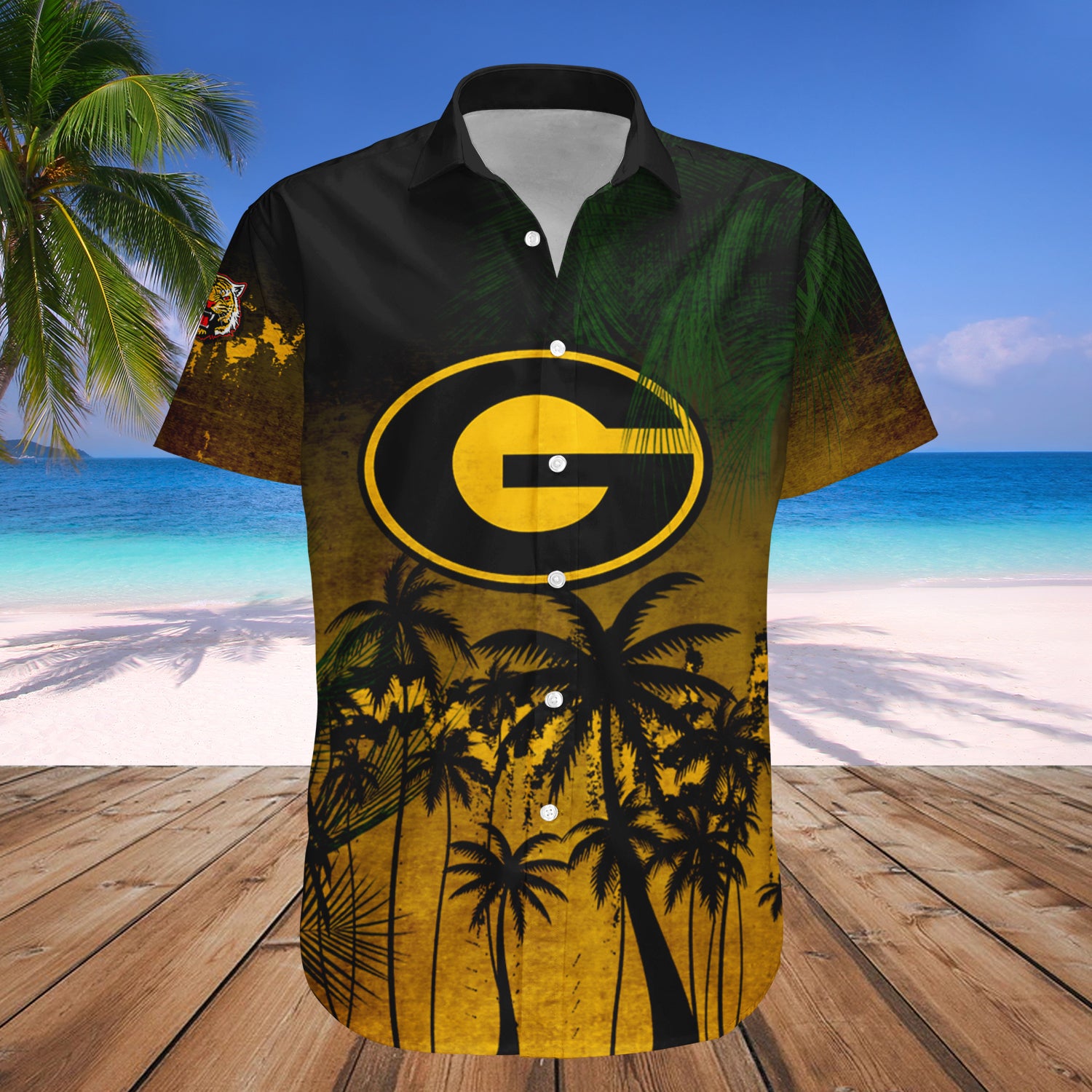 Grambling State Tigers Hawaiian Shirt Set Coconut Tree Tropical Grunge 1