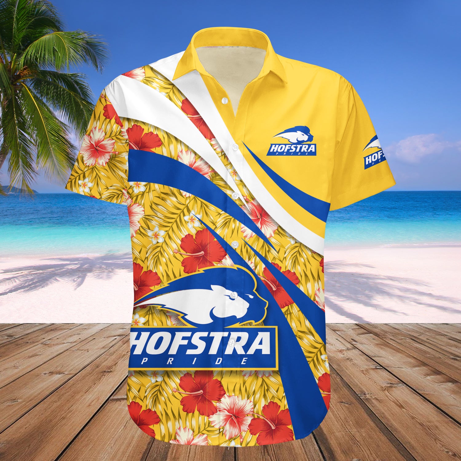 Hofstra Pride Hawaiian Shirt Set Hibiscus Sport Style 1