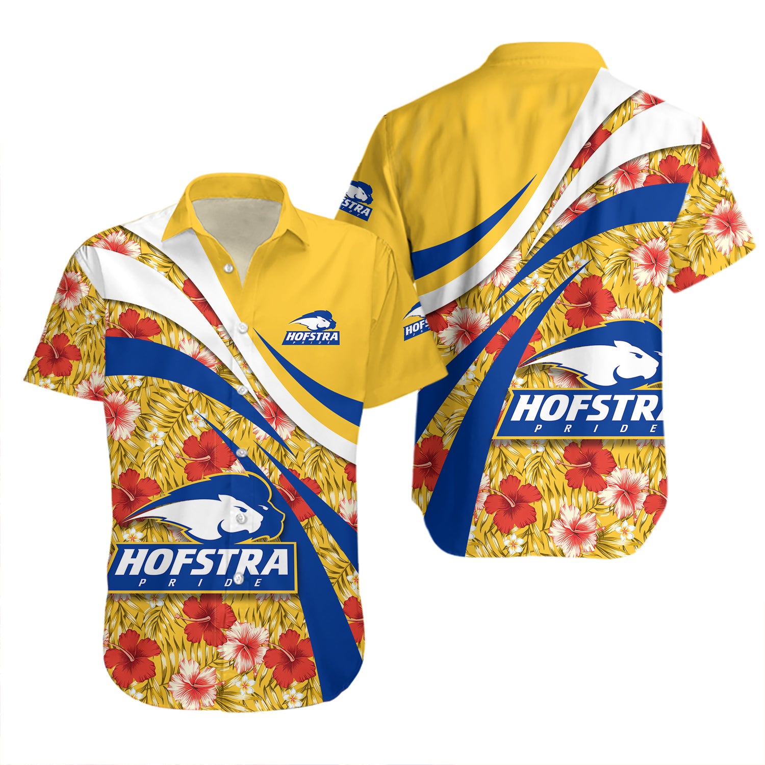 Hofstra Pride Hawaiian Shirt Set Hibiscus Sport Style 2