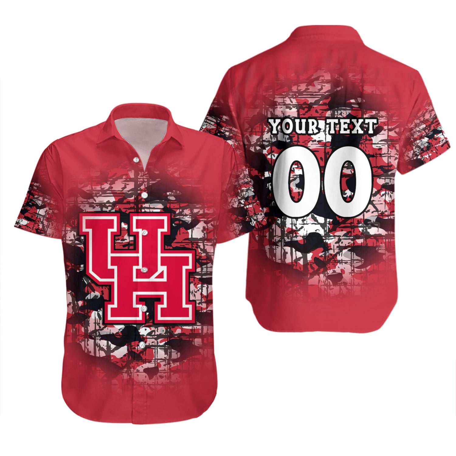 Houston Cougars Hawaiian Shirt Set Camouflage Vintage 2