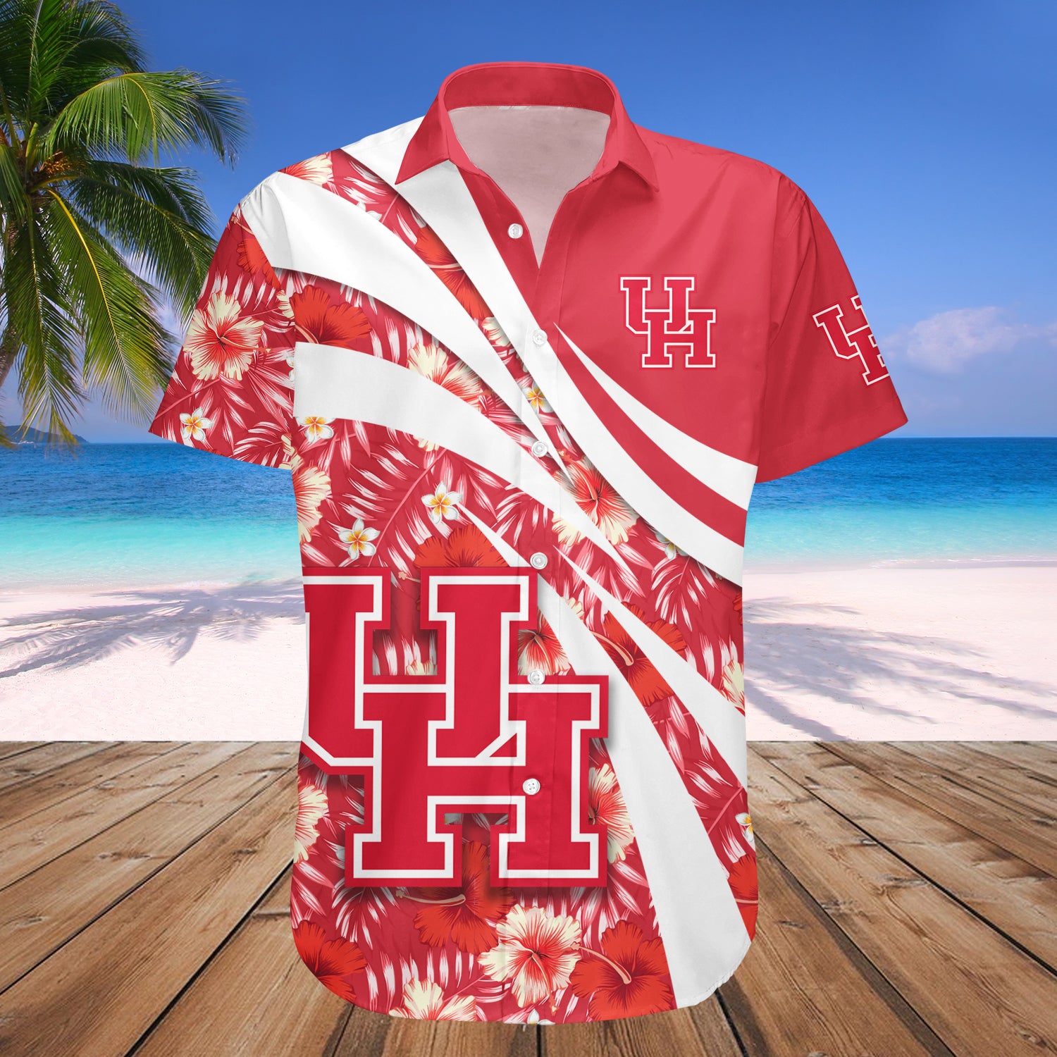 Houston Cougars Hawaiian Shirt Set Hibiscus Sport Style 1