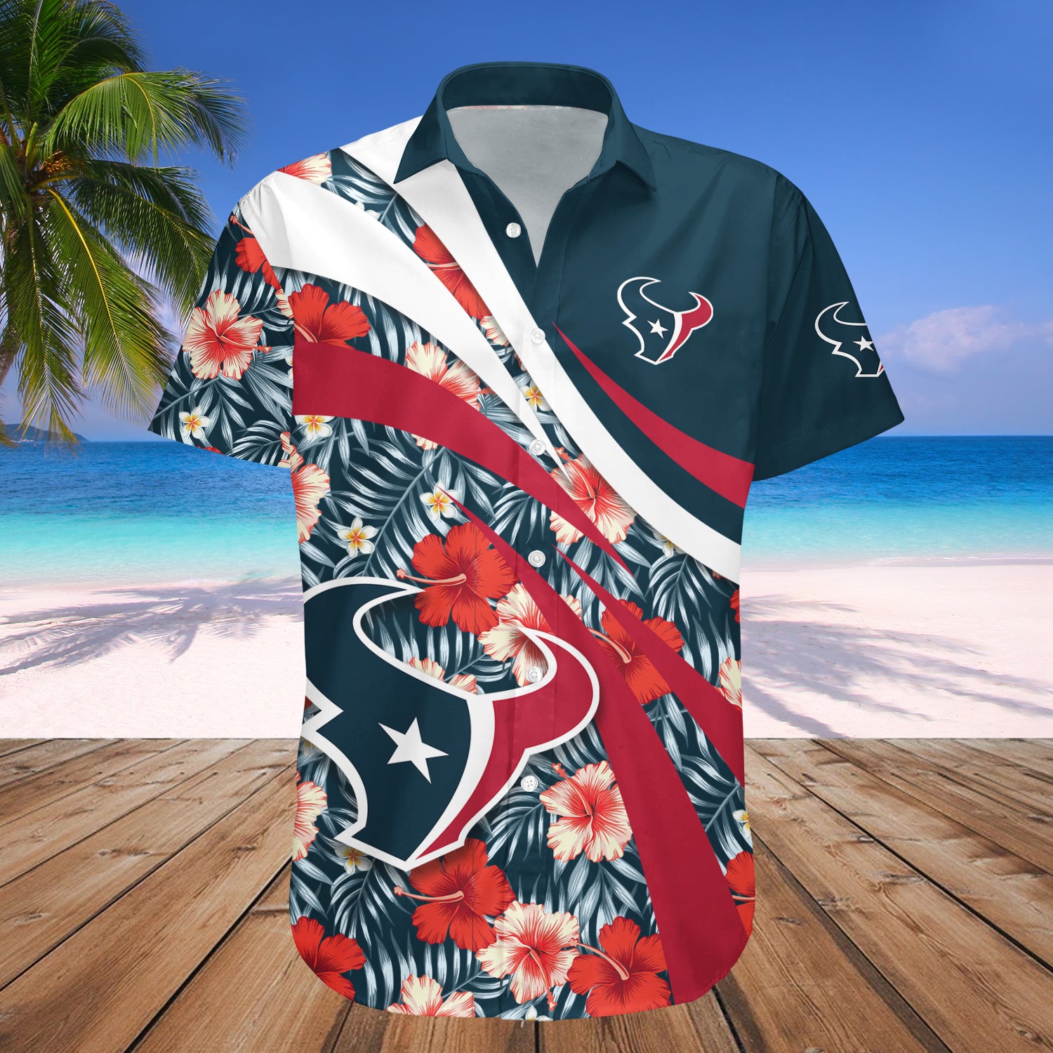 Houston Texans Hawaiian Shirt Set Hibiscus Sport Style - NFL 1
