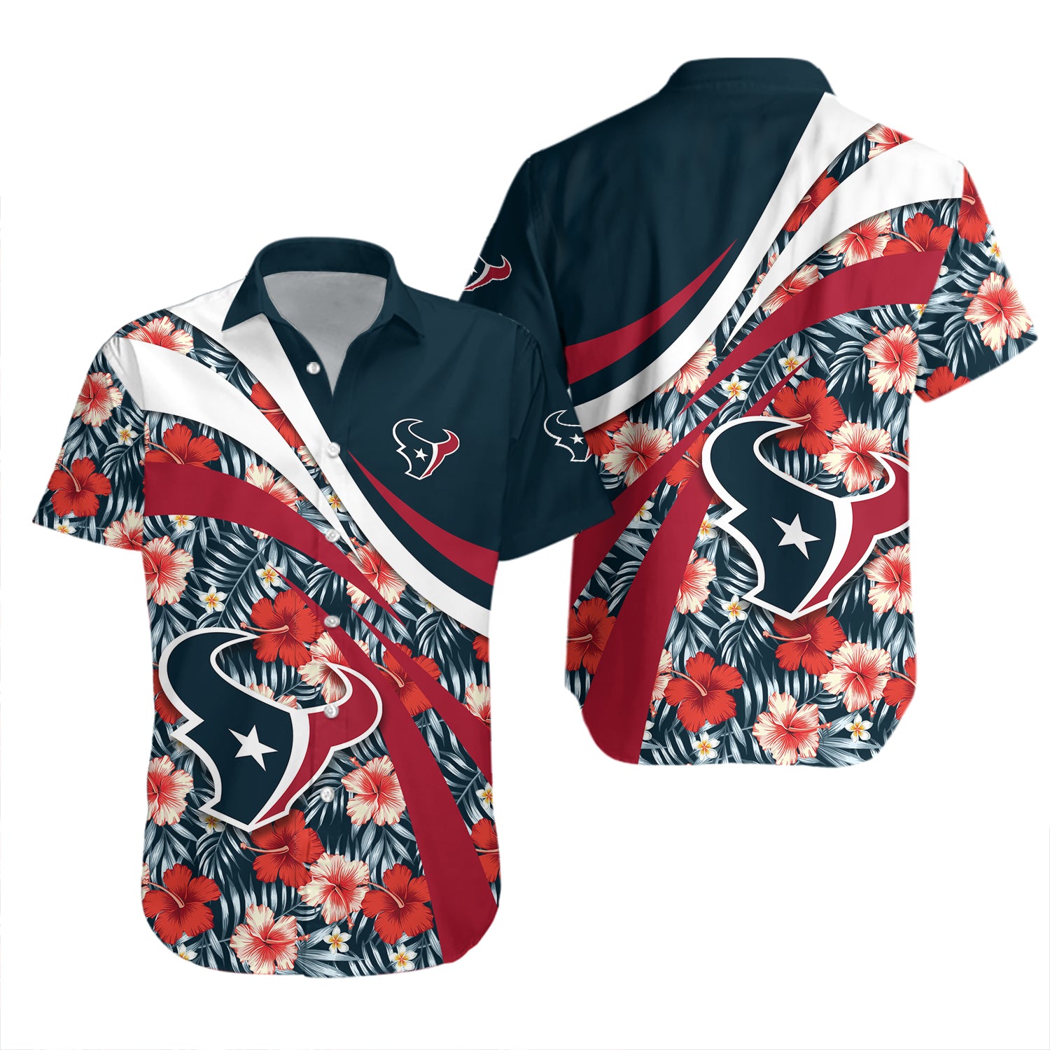 Houston Texans Hawaiian Shirt Set Hibiscus Sport Style - NFL 2