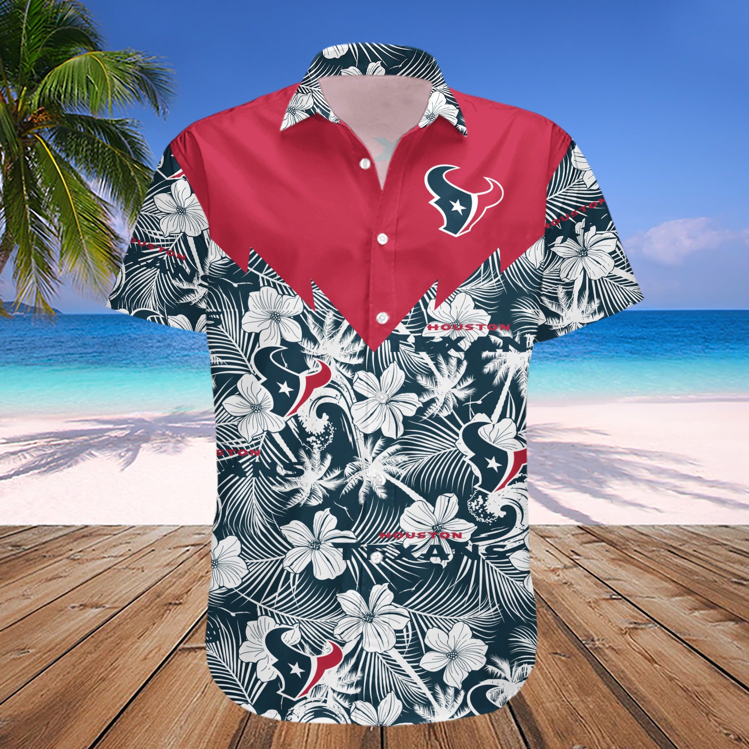 Houston Texans Hawaiian Shirt Set Tropical Seamless- NFL 1