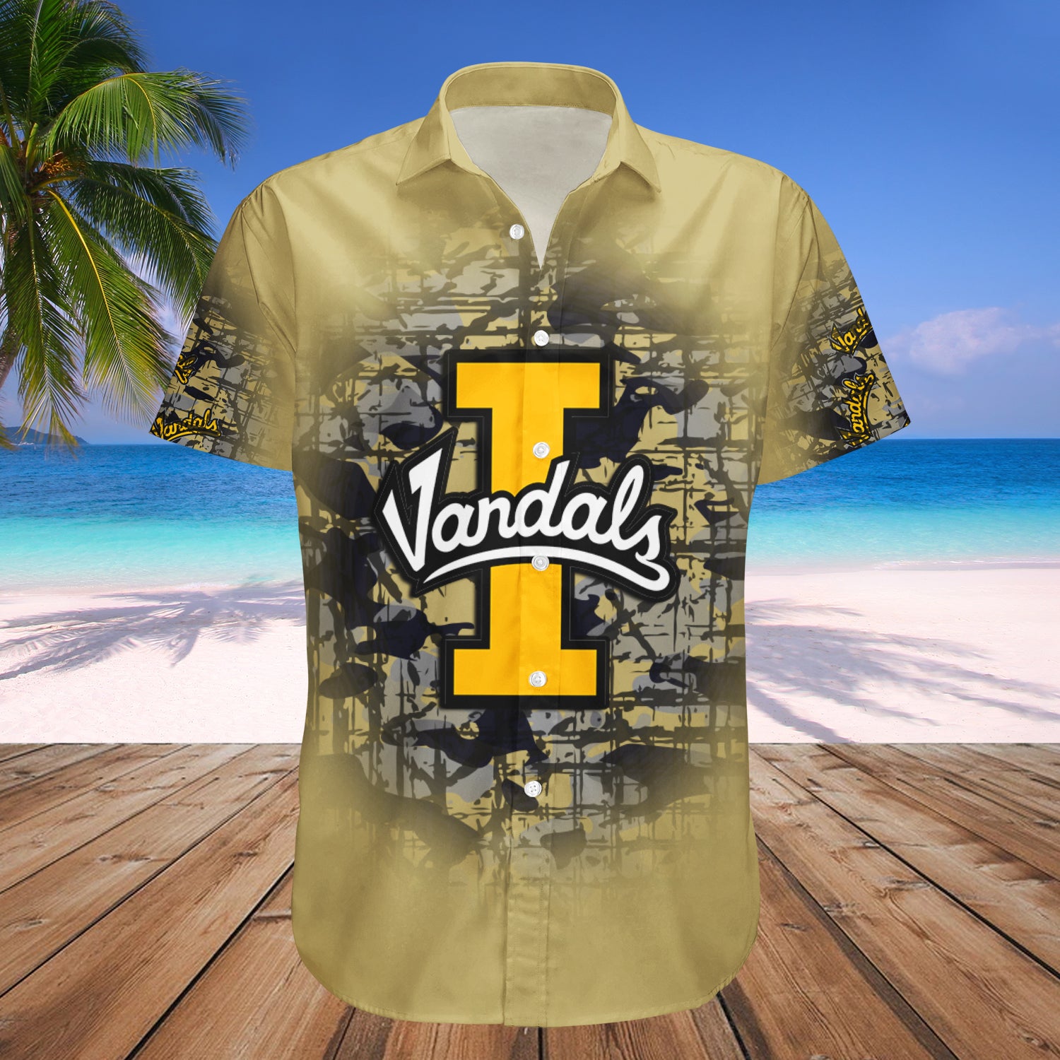 Idaho Vandals Hawaiian Shirt Set Camouflage Vintage 1