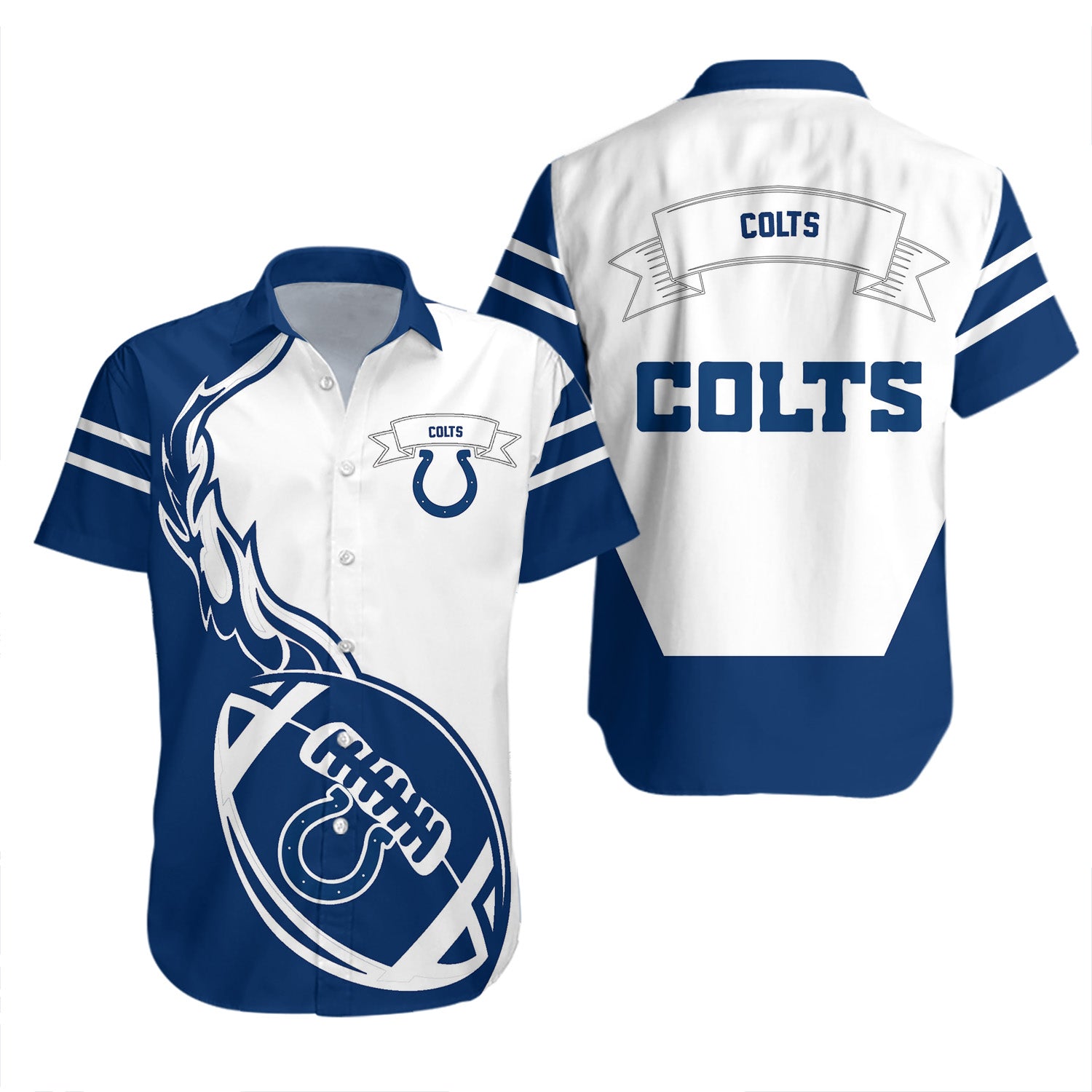 Indianapolis Colts Hawaiian Shirt Set Flame Ball - NFL 2