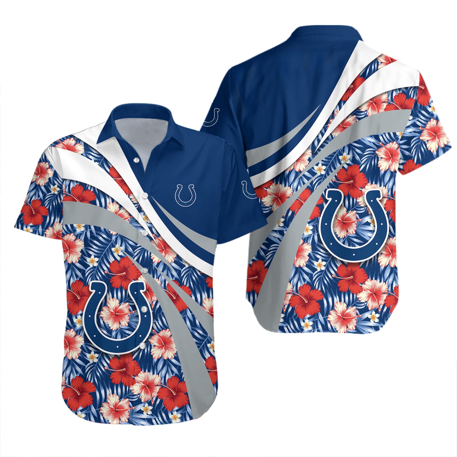 Indianapolis Colts Hawaiian Shirt Set Hibiscus Sport Style - NFL 2