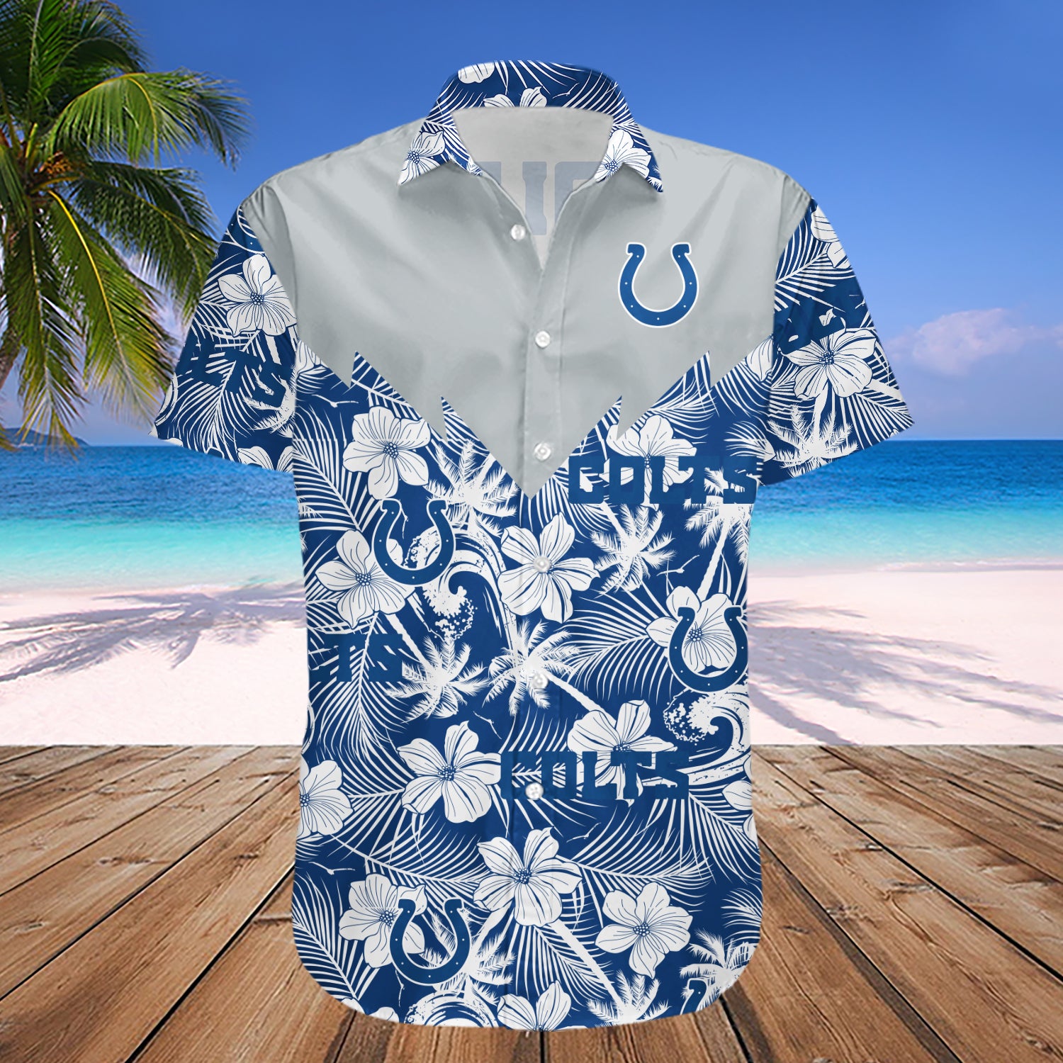 Indianapolis Colts Hawaiian Shirt Set Tropical Seamless- NFL 1