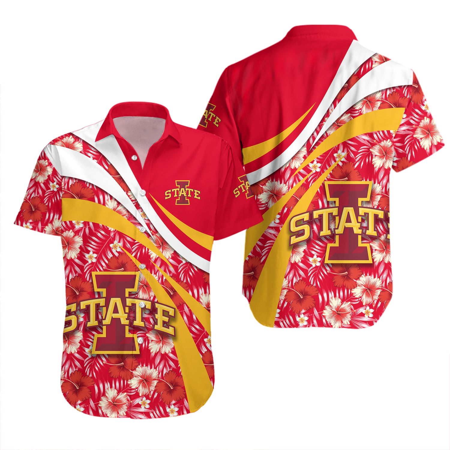 Iowa State Cyclones Hawaiian Shirt Set Hibiscus Sport Style 2
